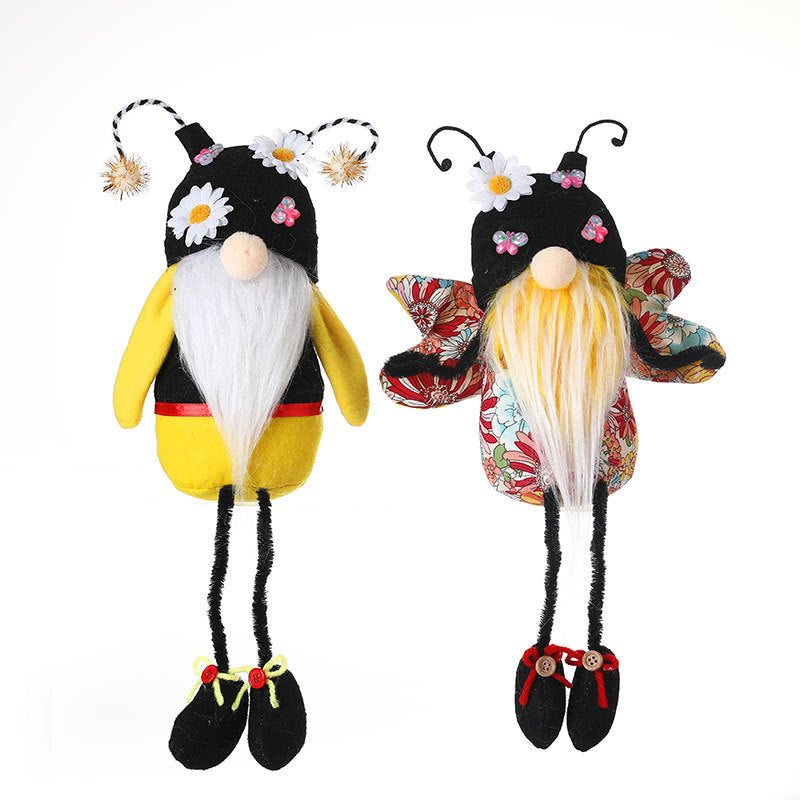 Bee Festival Flower Butterfly Long Legs Faceless Doll Cute Gnome Doll Ornament Creative Doll Gift