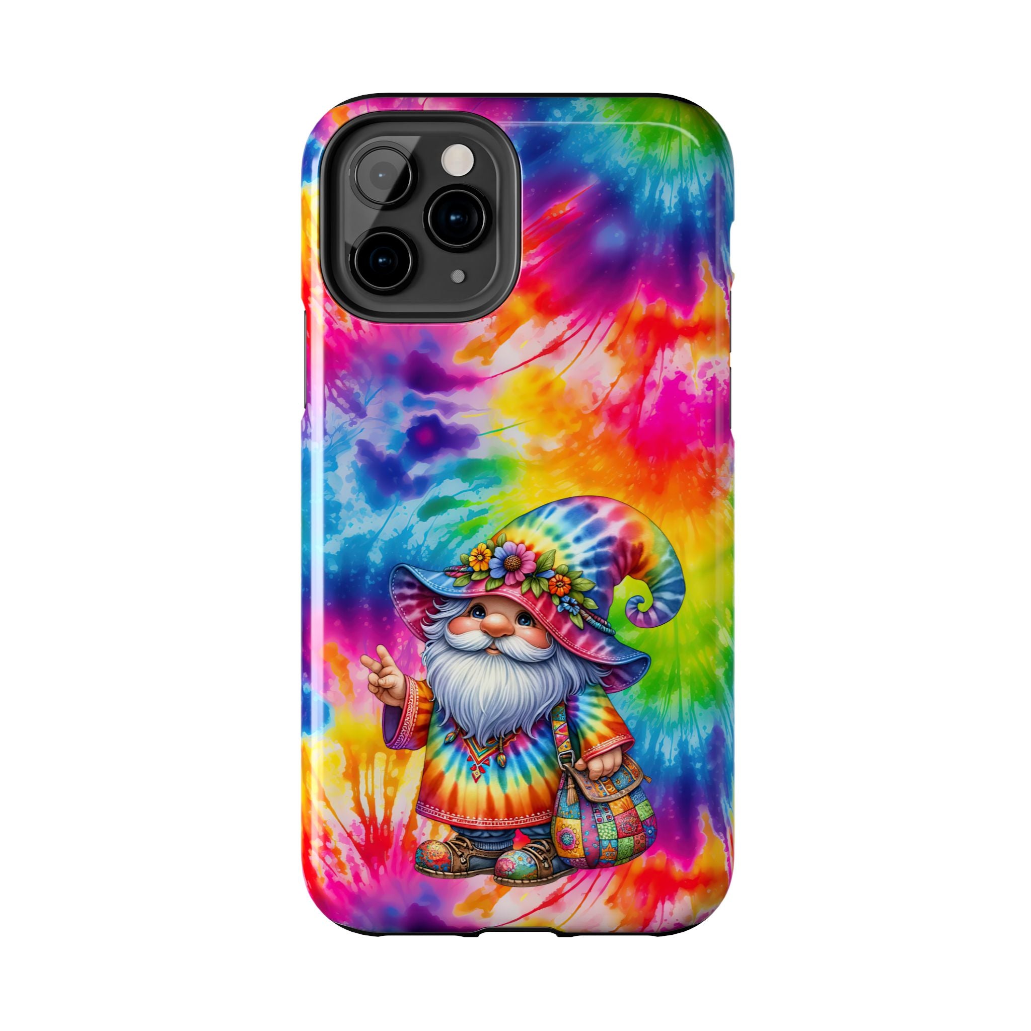 Tie-Dye Gnome Tough Phone Case — Colorful Boho Protective Phone Cover
