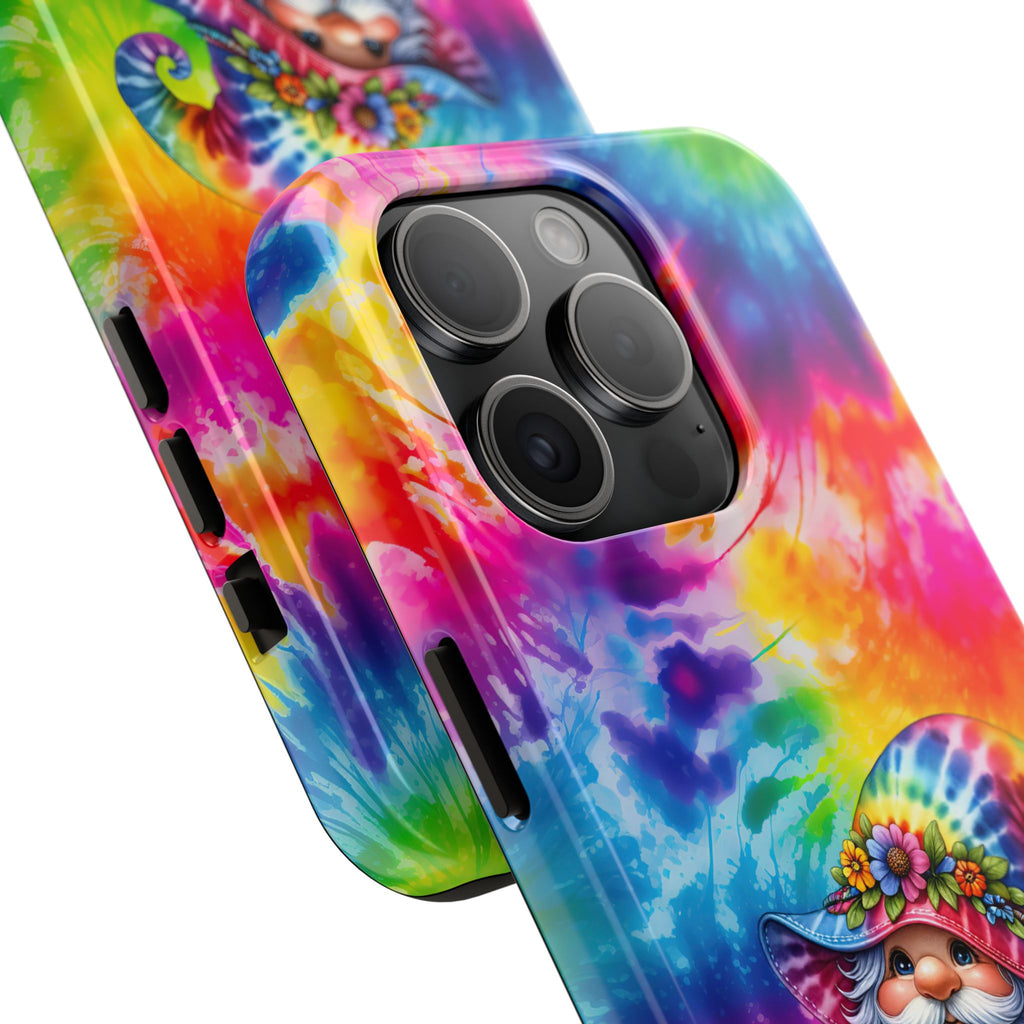 Tie-Dye Gnome Tough Phone Case — Colorful Boho Protective Phone Cover
