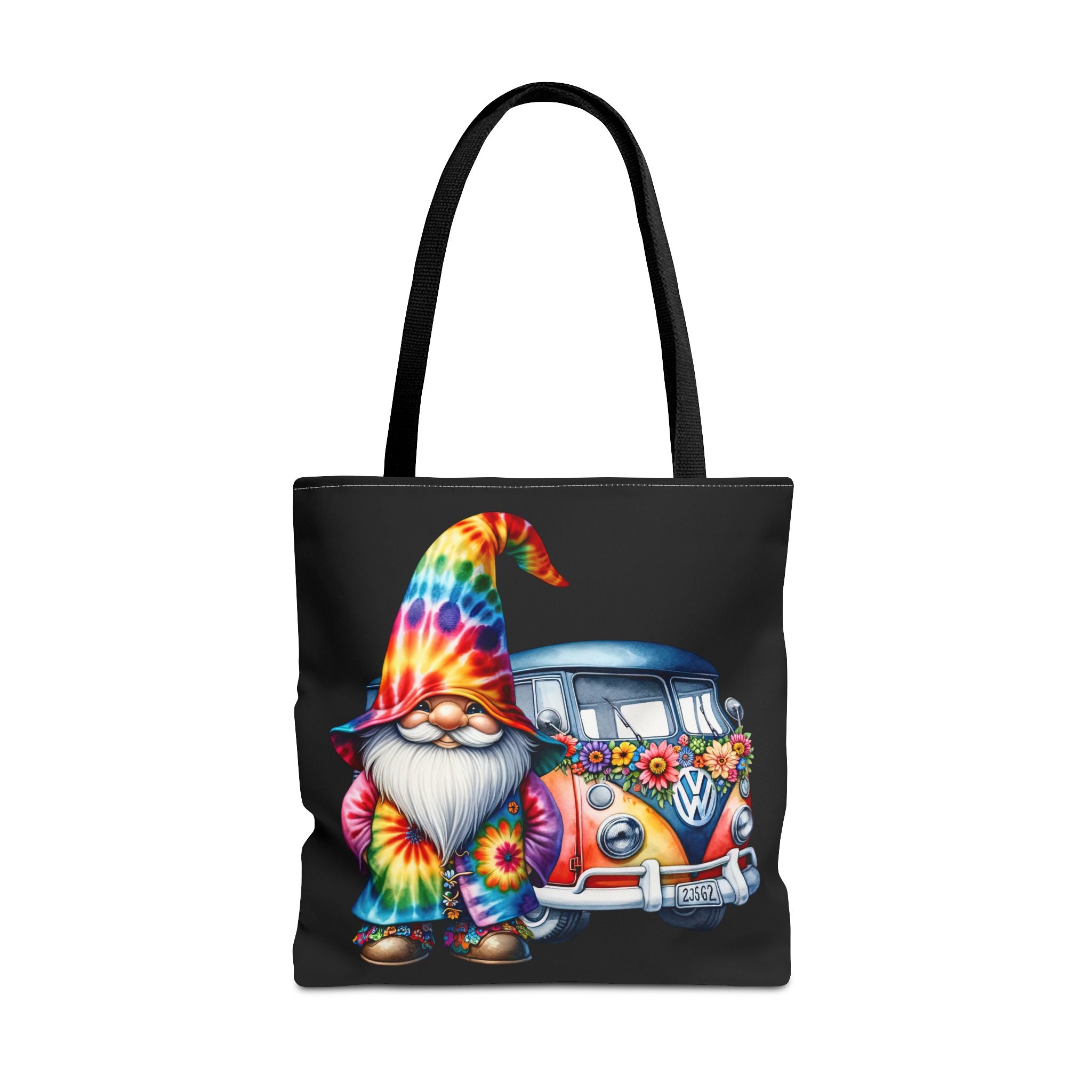 Tie-Dye Gnome Tote Bag — Hippie Van Floral Boho Market Tote