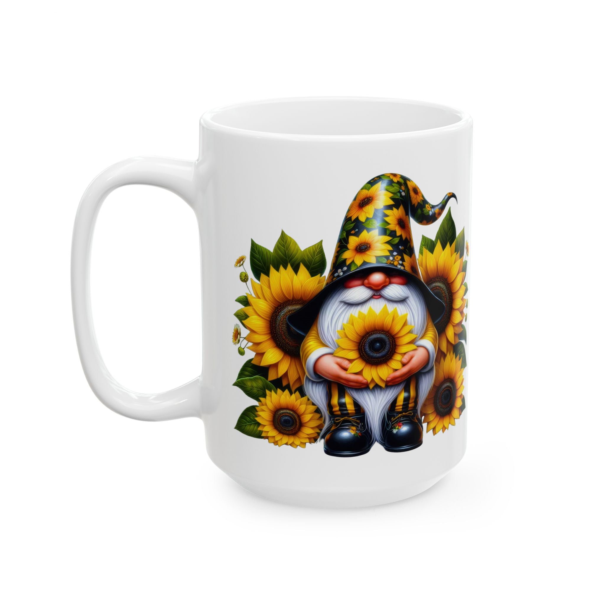 Sunflower Witch Ceramic Mug — Autumn Halloween Coffee Cup (11oz, 15oz)