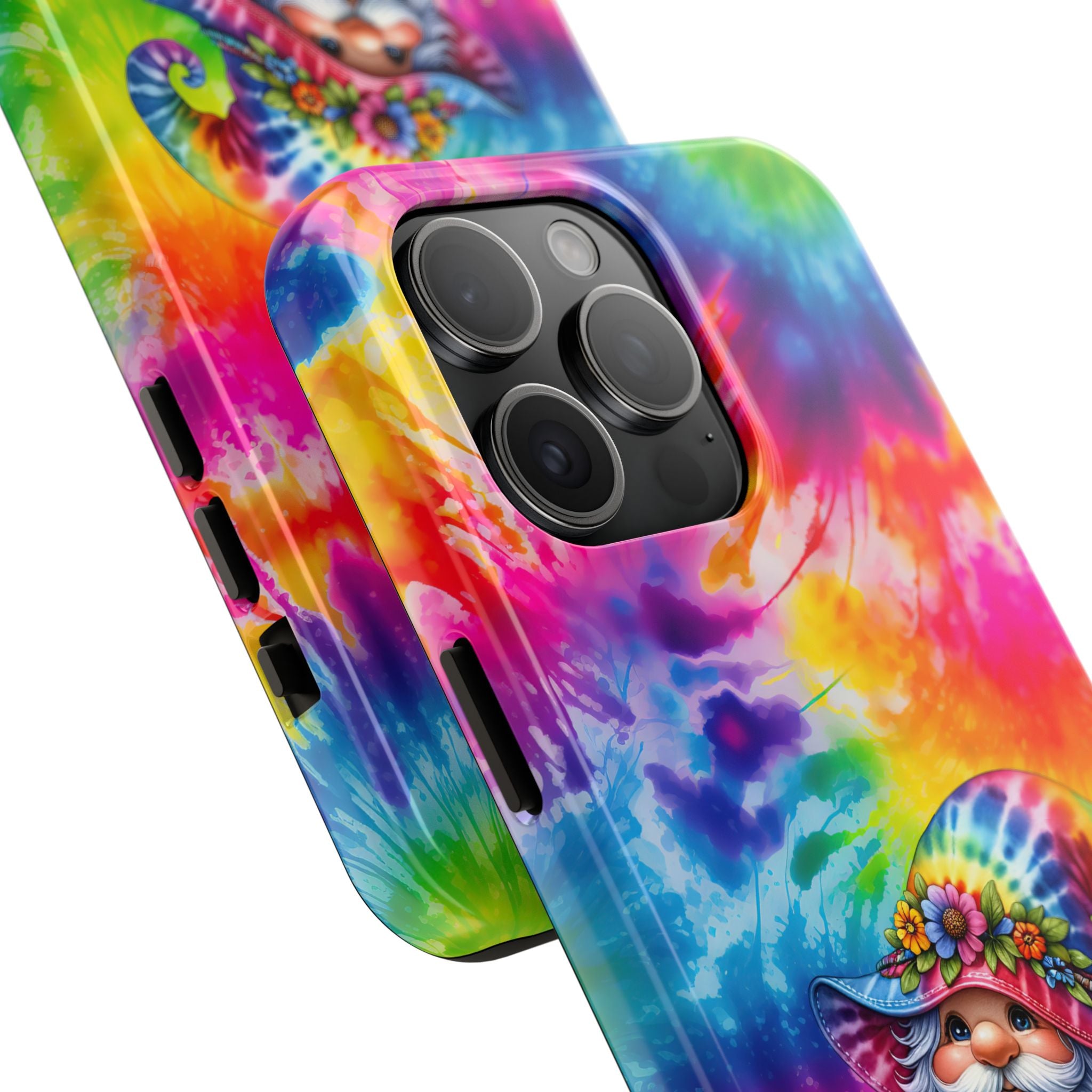 Tie-Dye Gnome Tough Phone Case — Colorful Boho Protective Phone Cover