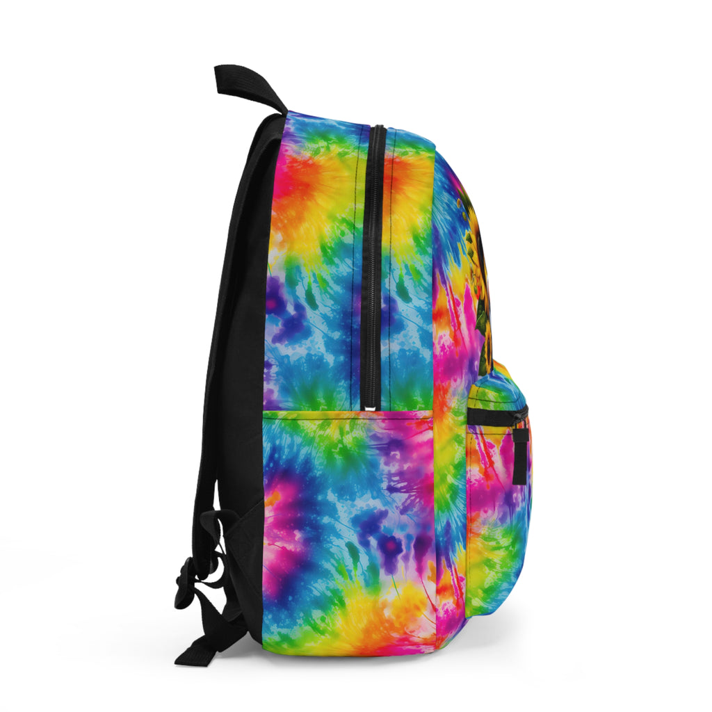 Tie-Dye Sunflower Gnome Backpack - Colorful Boho School Bag