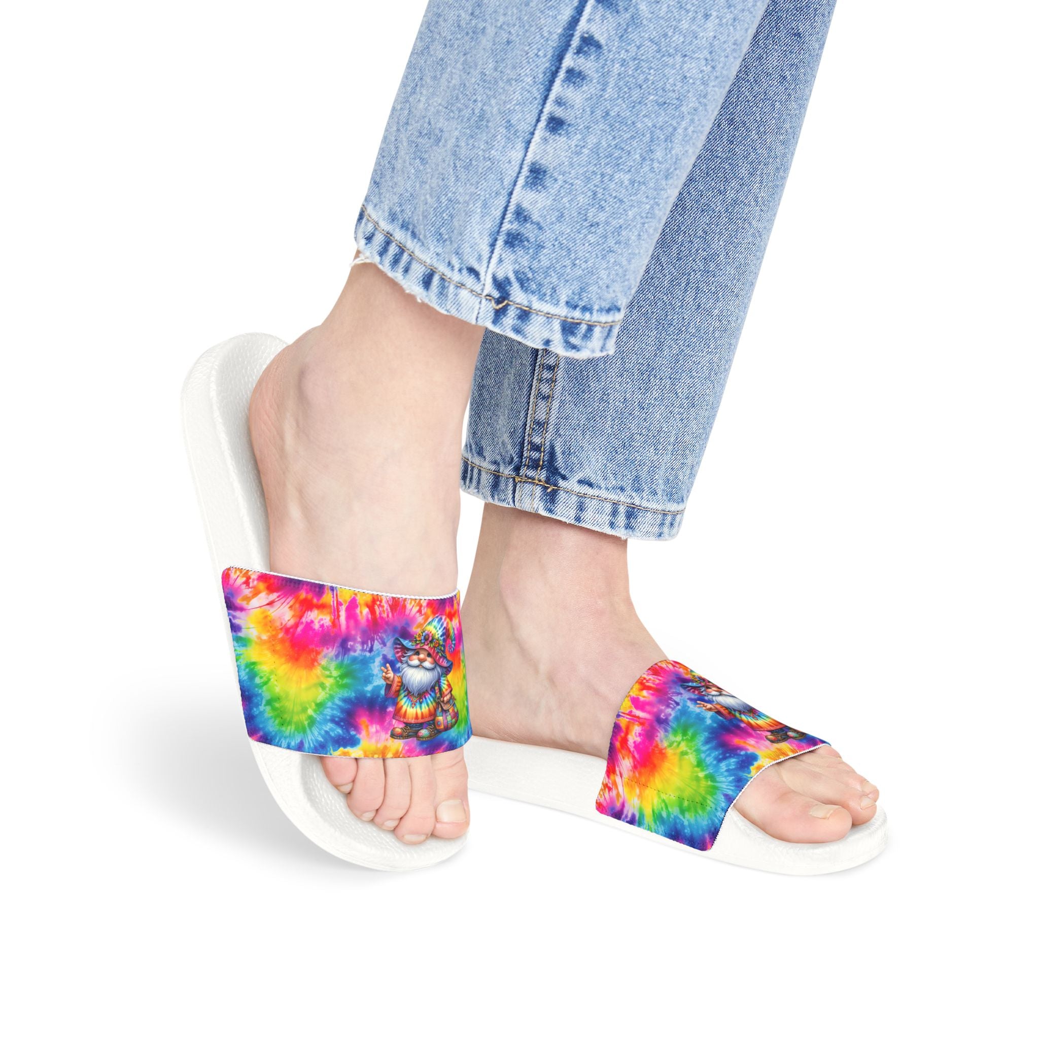 Tie-Dye Skull Slide Sandals — Women’s Removable‑Strap Casual Slides