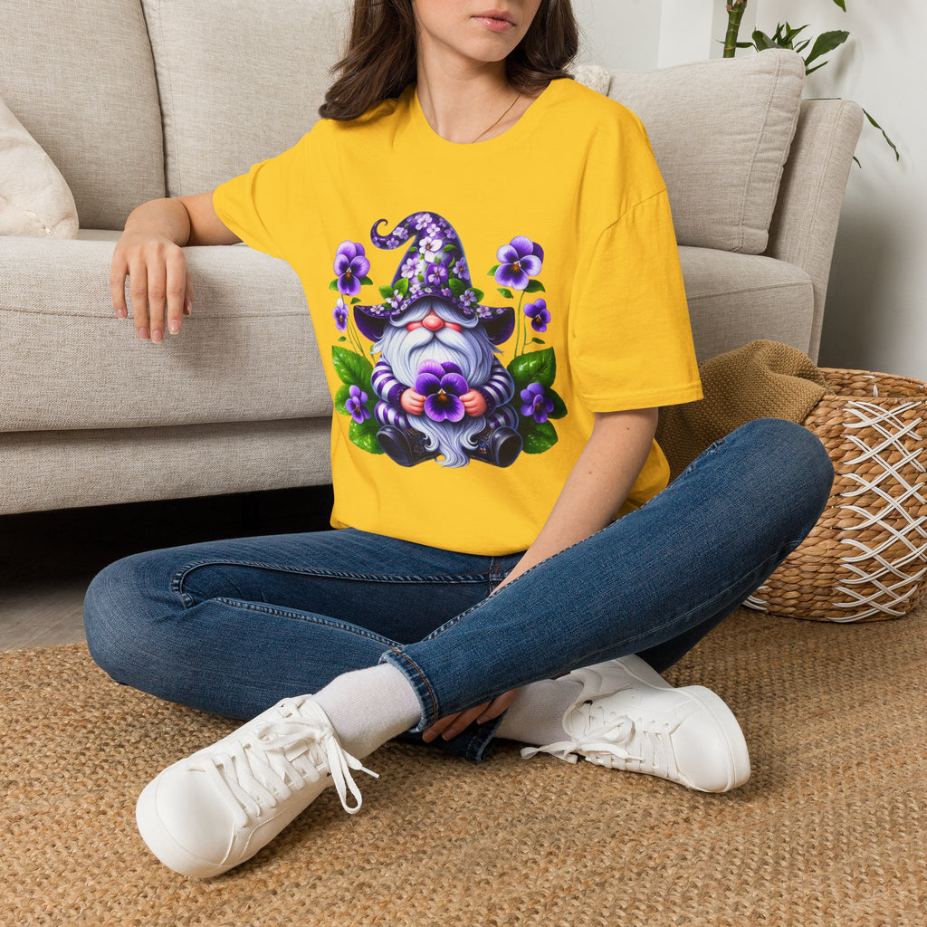 Purple Pansy Garden Gnome T-Shirt
