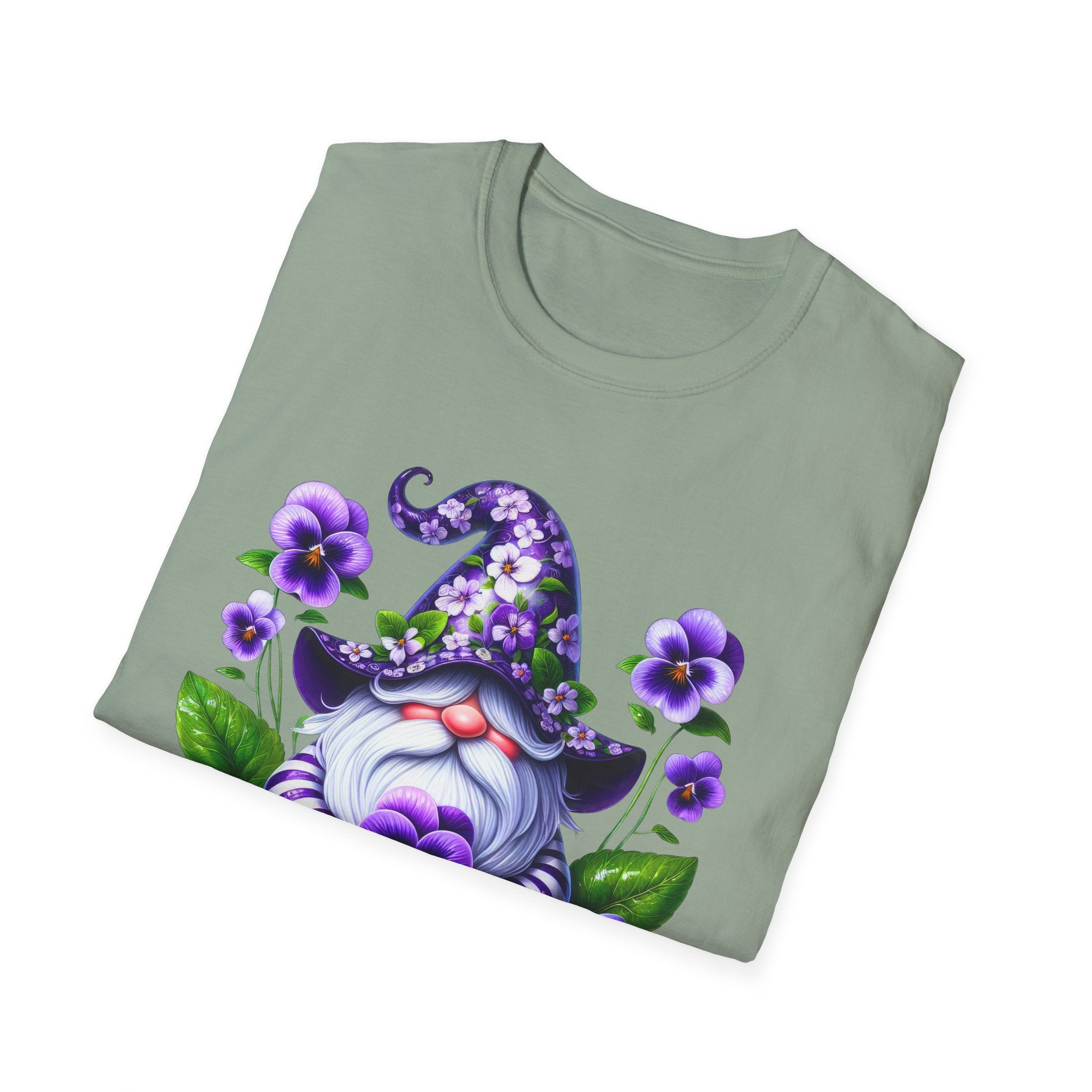 Purple Pansy Garden Gnome T-Shirt