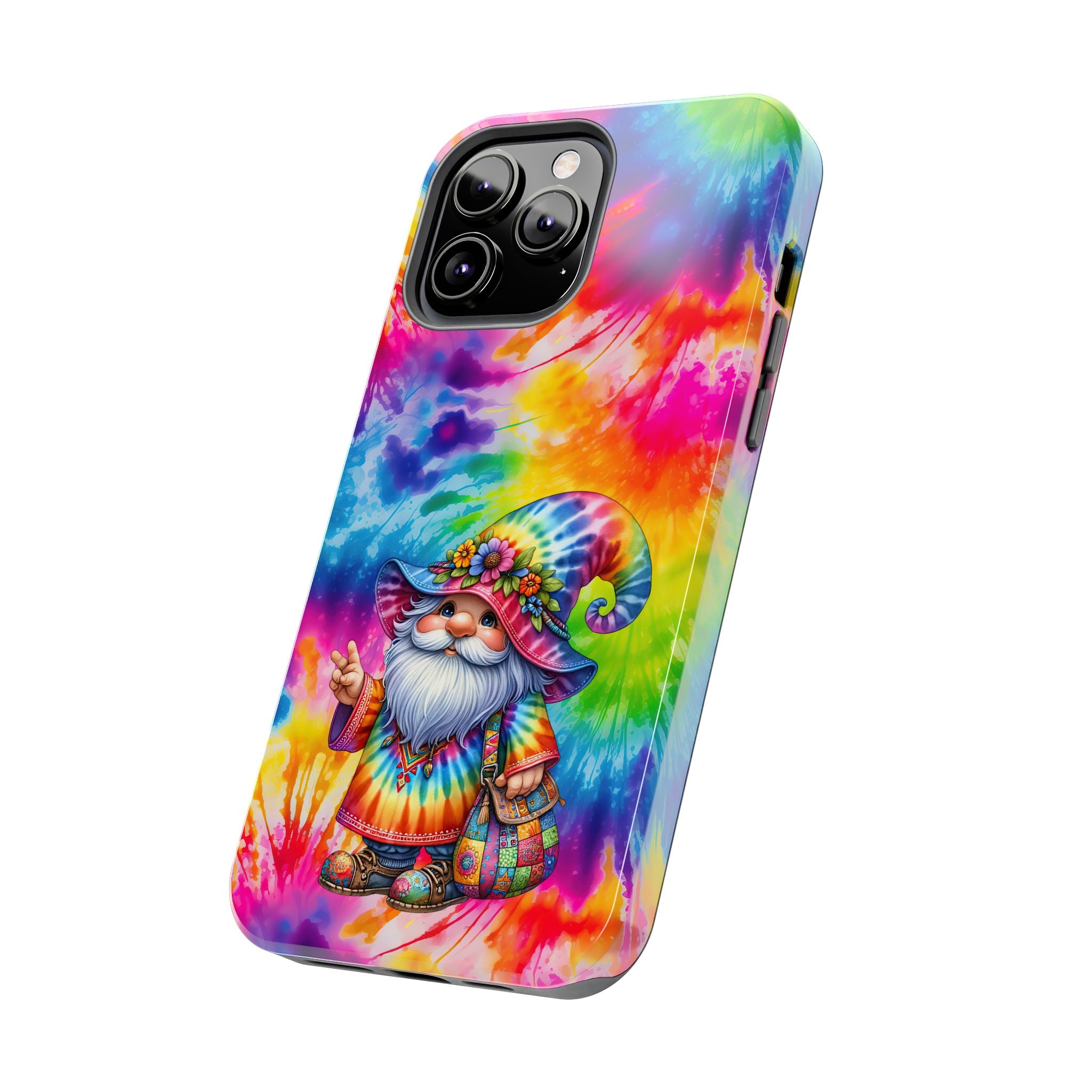 Tie-Dye Gnome Tough Phone Case — Colorful Boho Protective Phone Cover