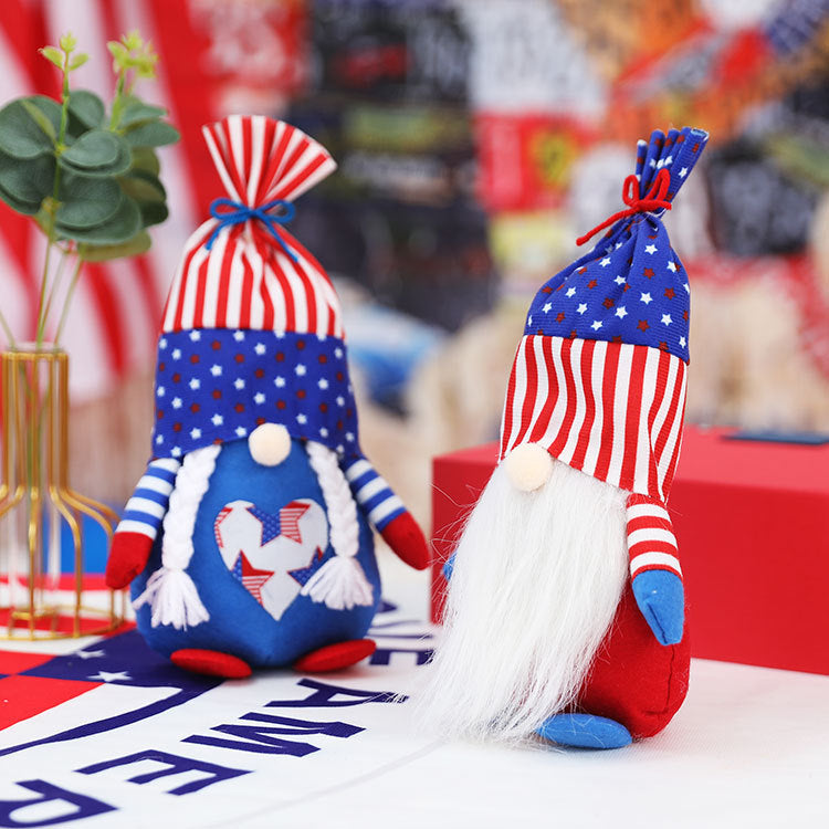 American National Day New Plush Rudolph Gnome Doll Dwarf Faceless Doll Independence Day Decoration