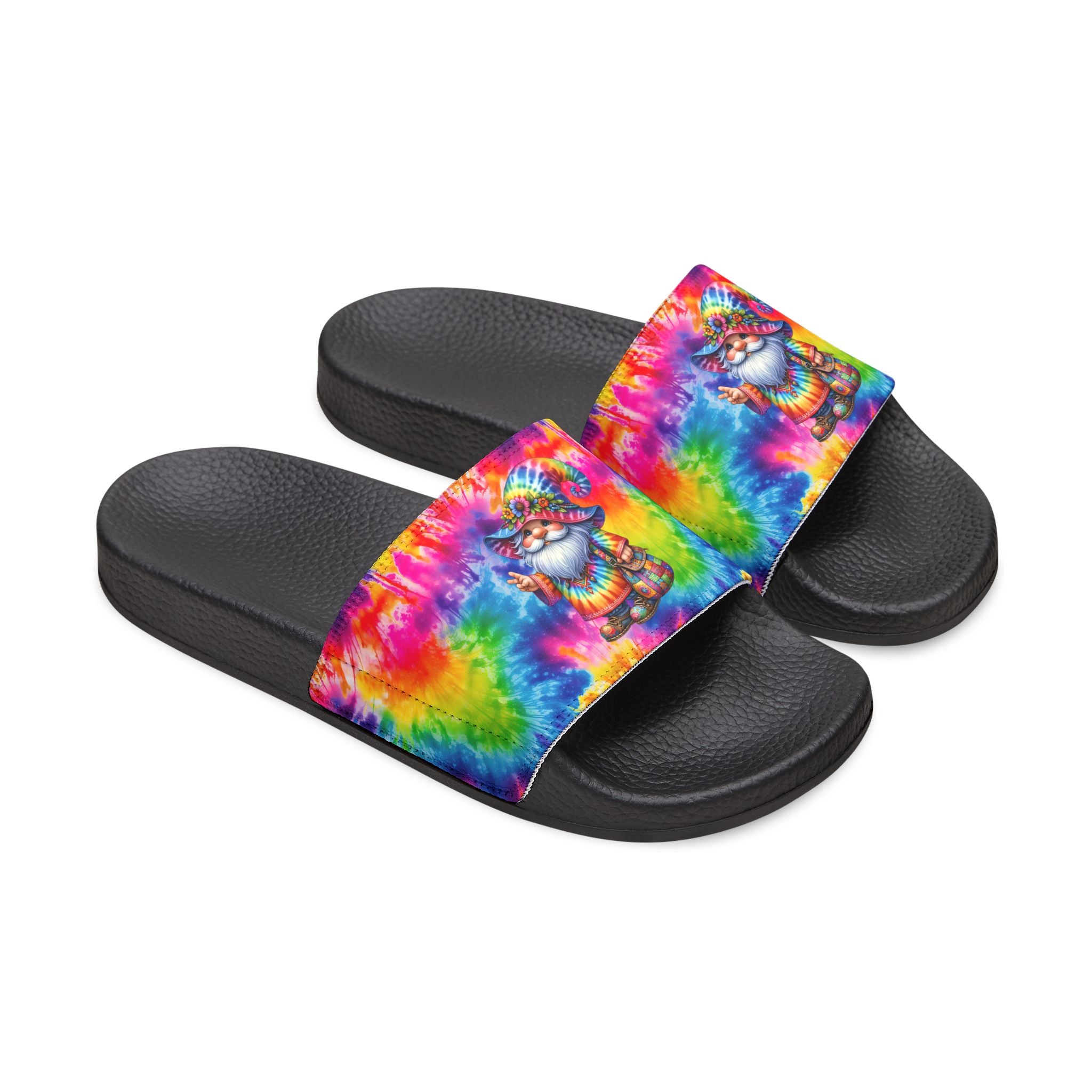 Tie-Dye Skull Slide Sandals — Women’s Removable‑Strap Casual Slides