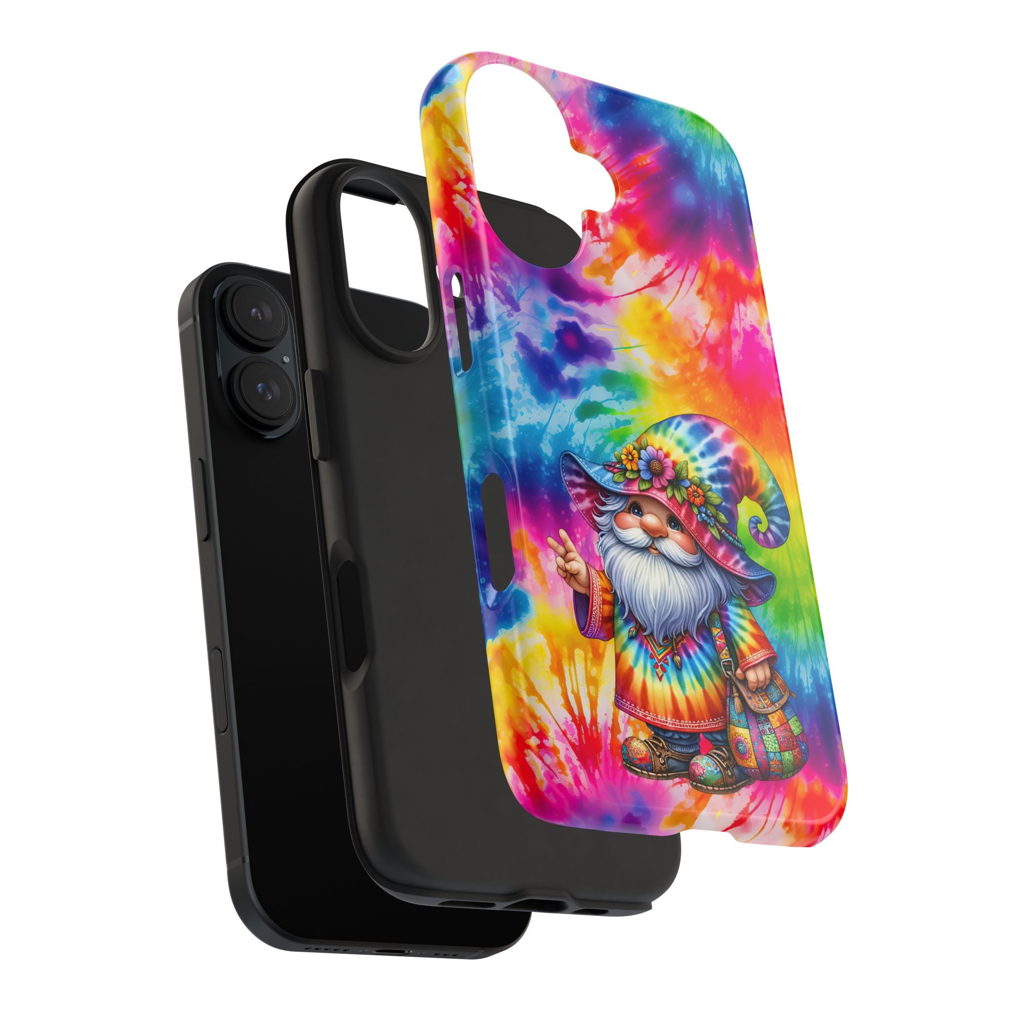 Tie-Dye Gnome Tough Phone Case — Colorful Boho Protective Phone Cover