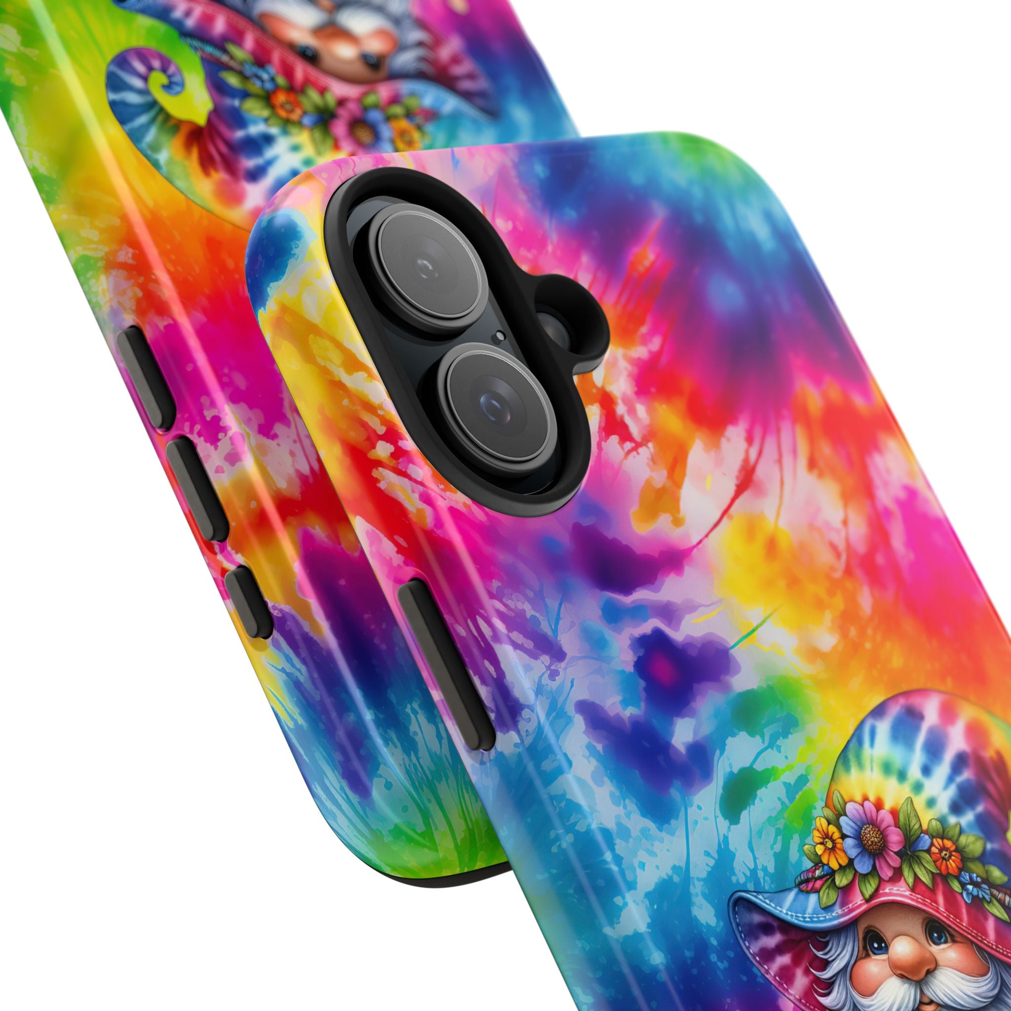 Tie-Dye Gnome Tough Phone Case — Colorful Boho Protective Phone Cover