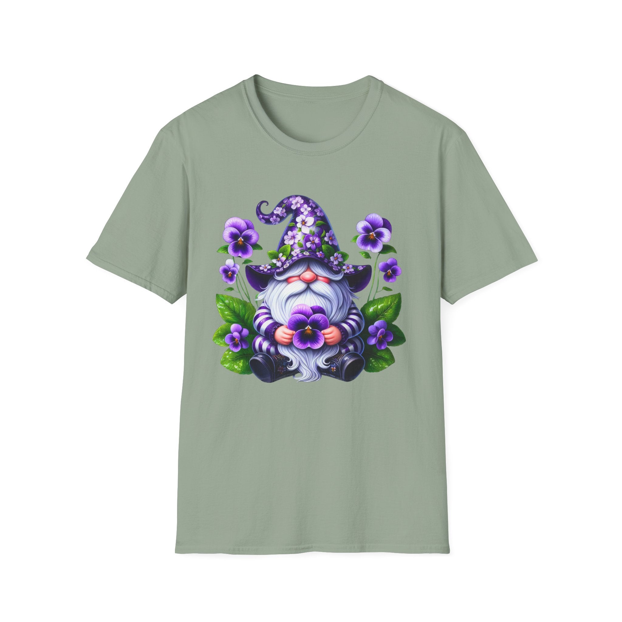 Purple Pansy Garden Gnome T-Shirt