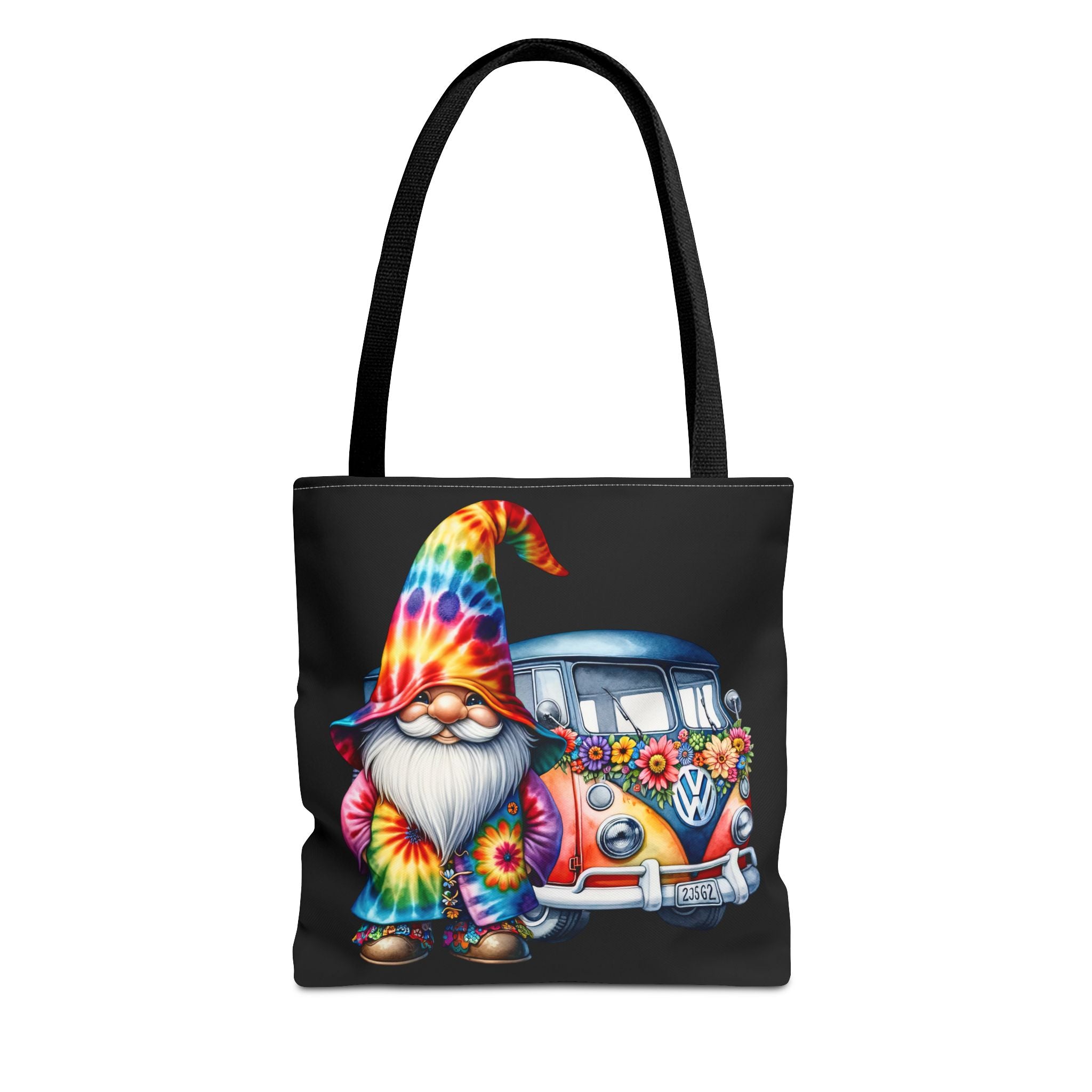 Tie-Dye Gnome Tote Bag — Hippie Van Floral Boho Market Tote