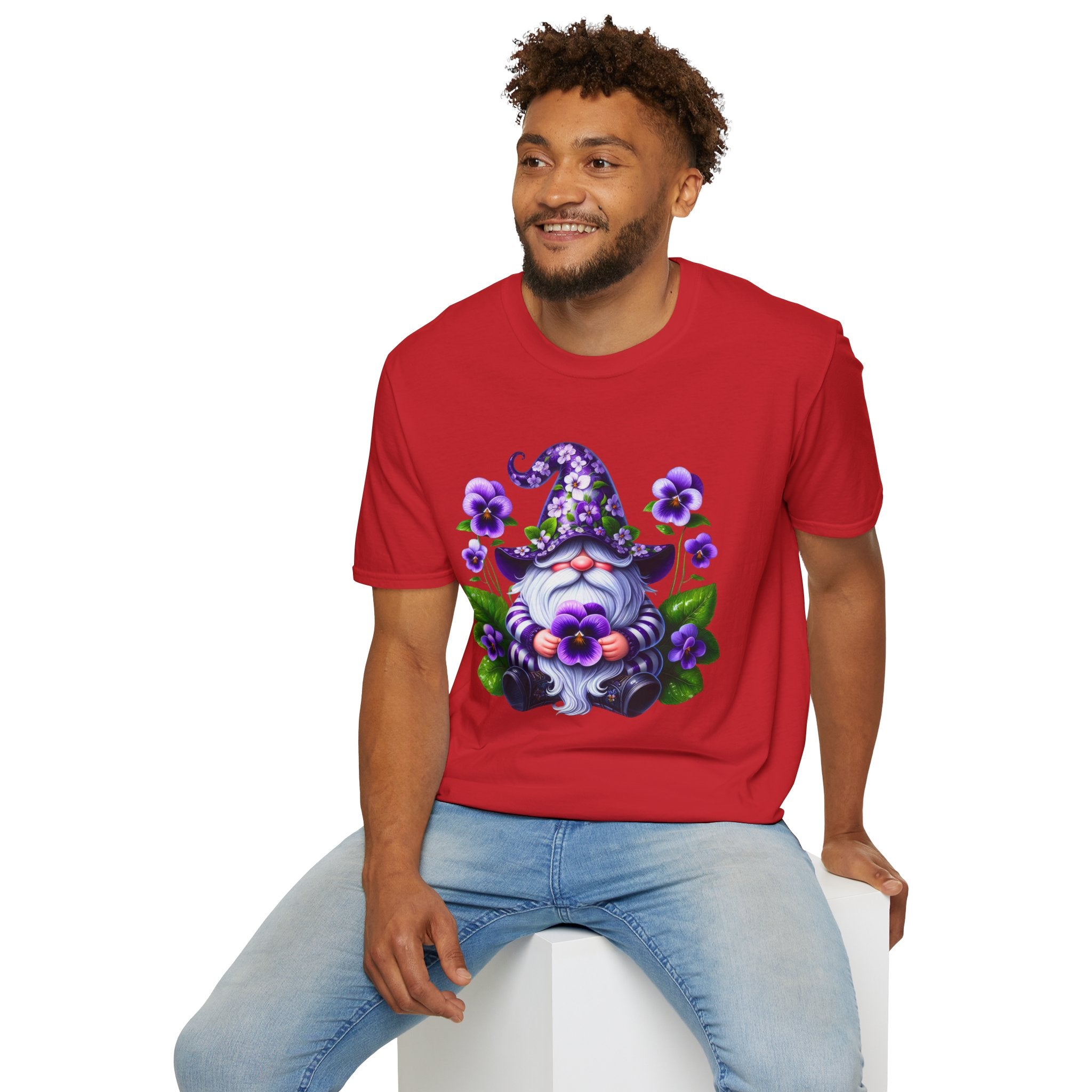 Purple Pansy Garden Gnome T-Shirt