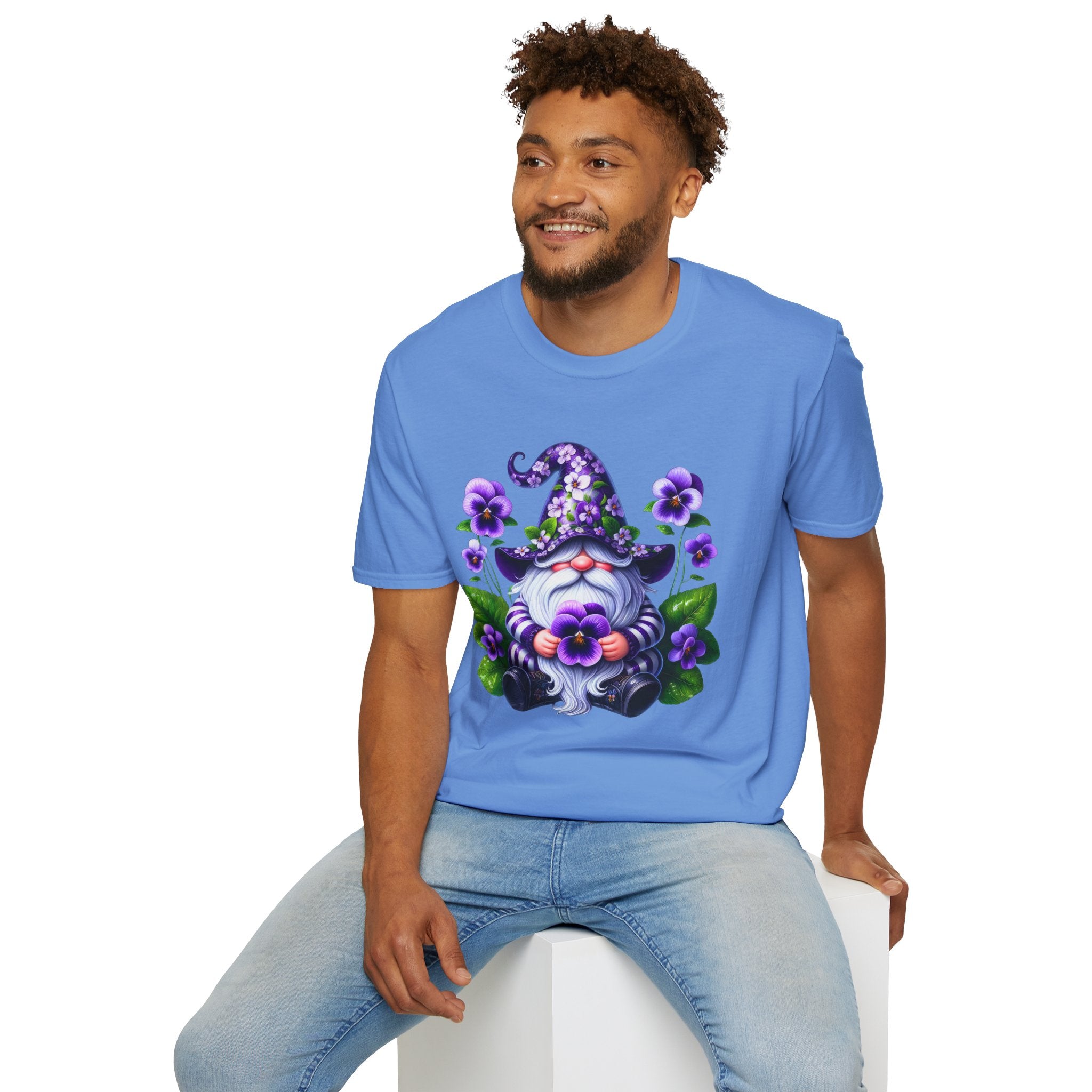 Purple Pansy Garden Gnome T-Shirt