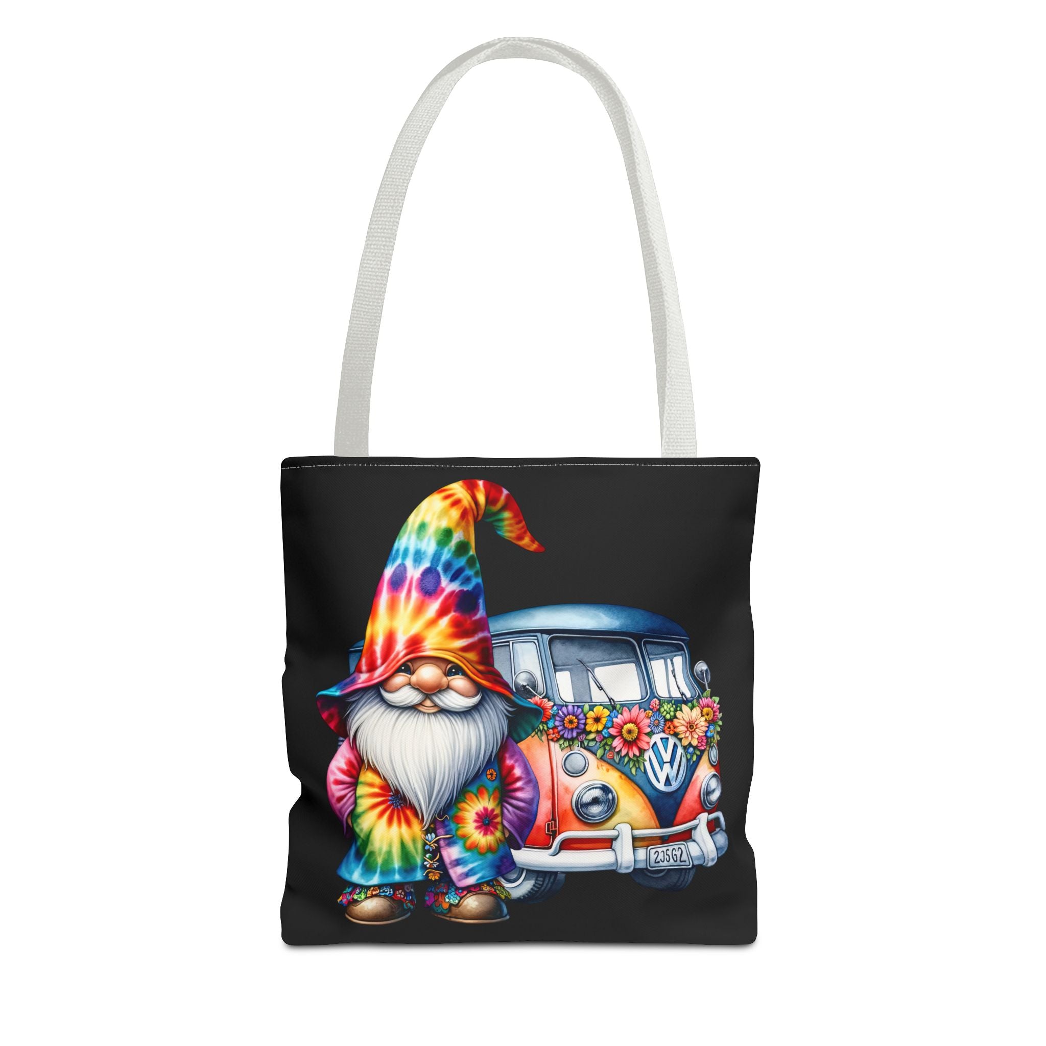 Tie-Dye Gnome Tote Bag — Hippie Van Floral Boho Market Tote