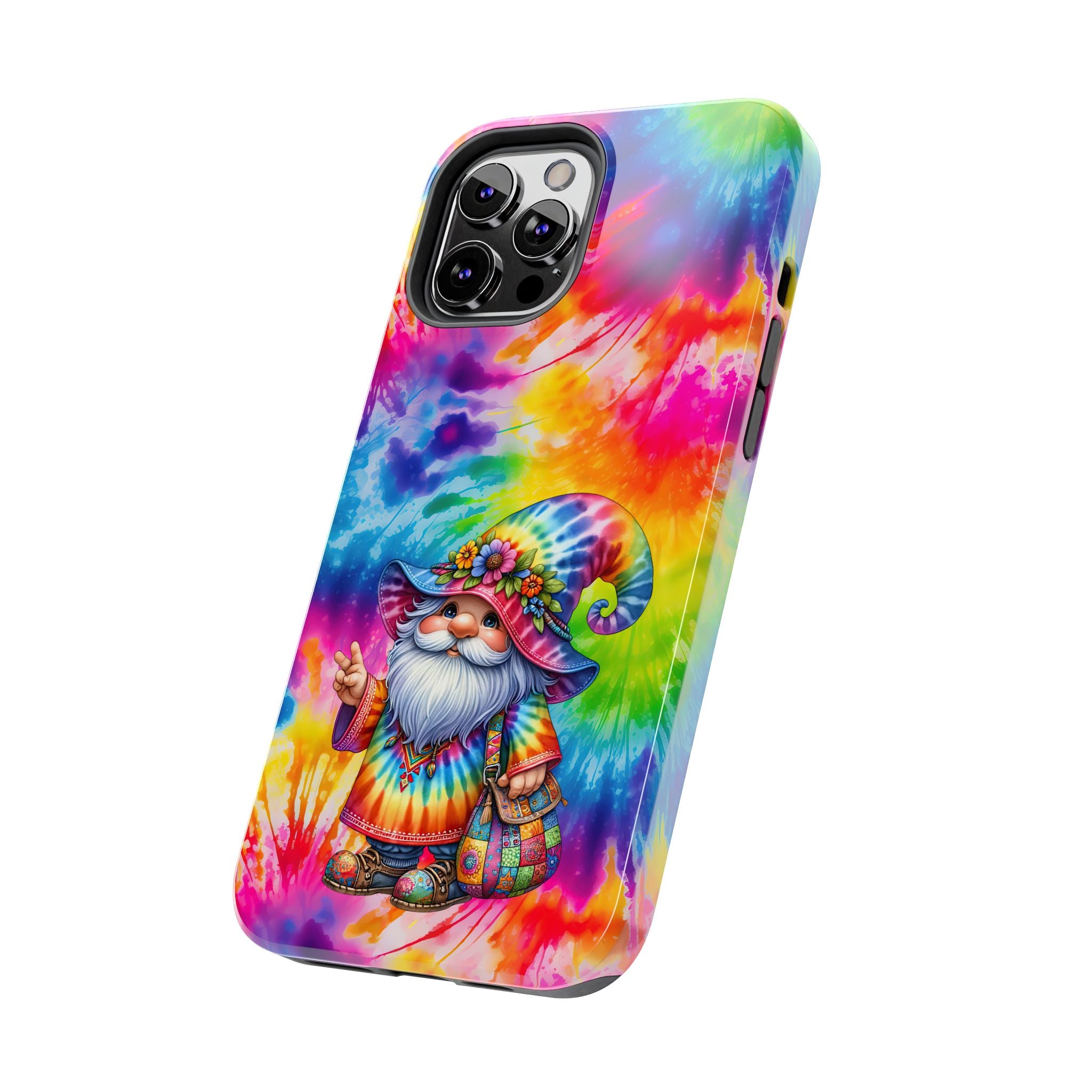 Tie-Dye Gnome Tough Phone Case — Colorful Boho Protective Phone Cover