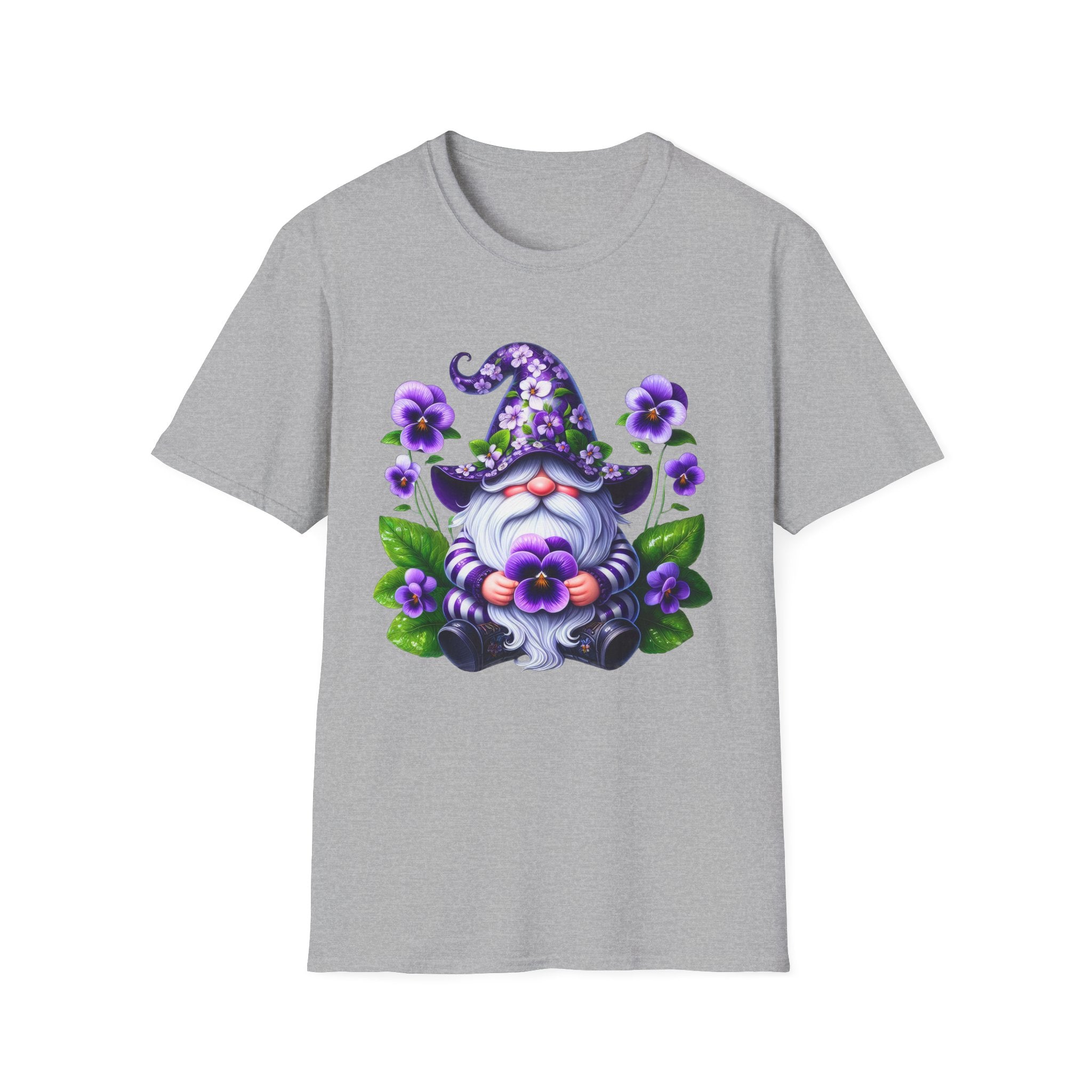 Purple Pansy Garden Gnome T-Shirt
