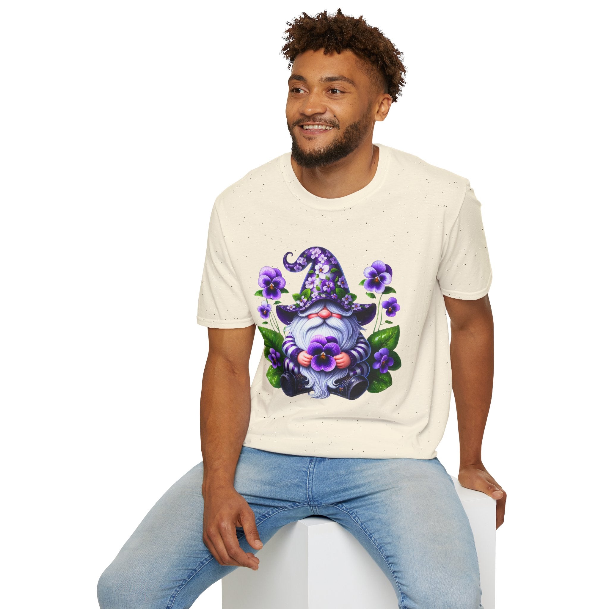 Purple Pansy Garden Gnome T-Shirt