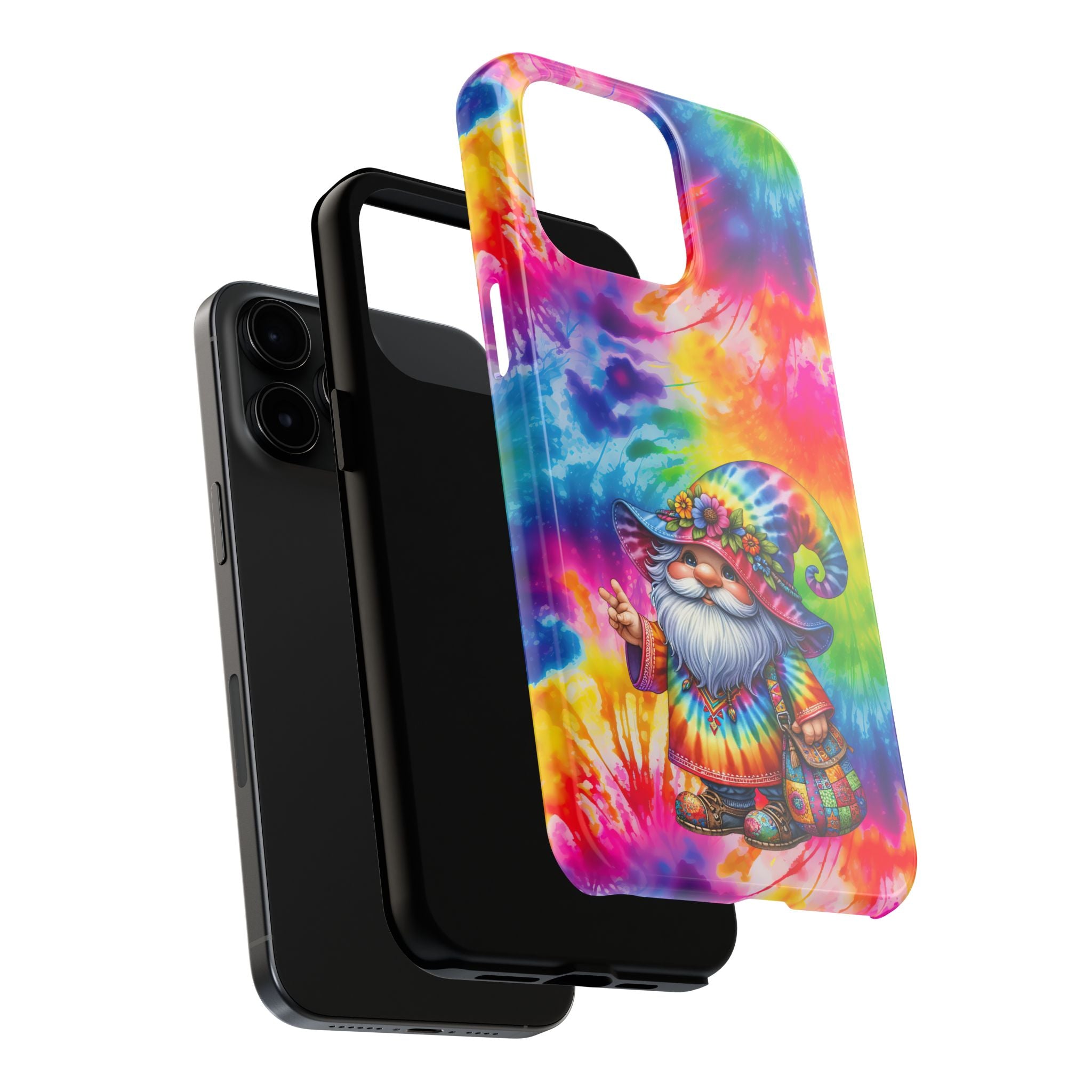 Tie-Dye Gnome Tough Phone Case — Colorful Boho Protective Phone Cover