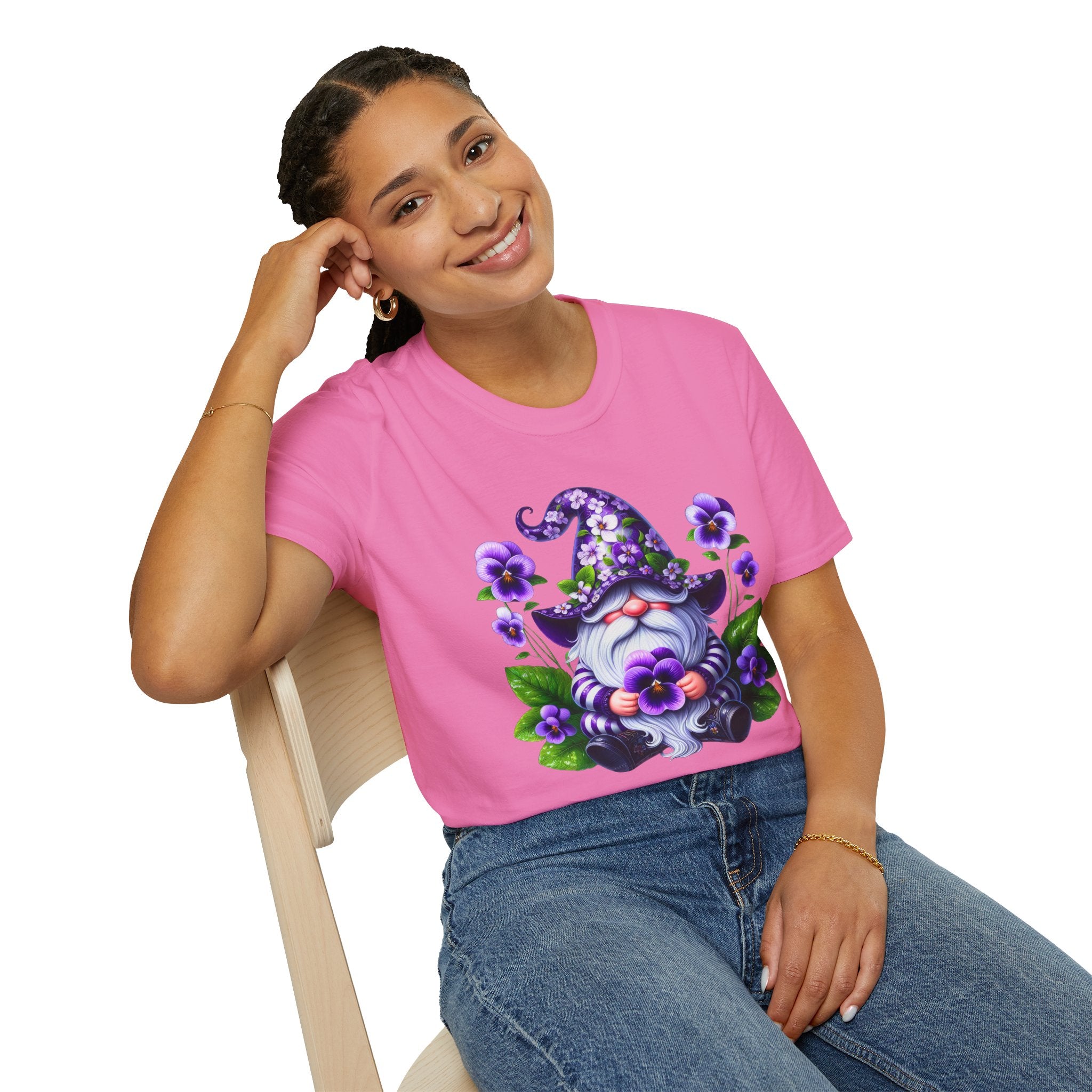 Purple Pansy Garden Gnome T-Shirt