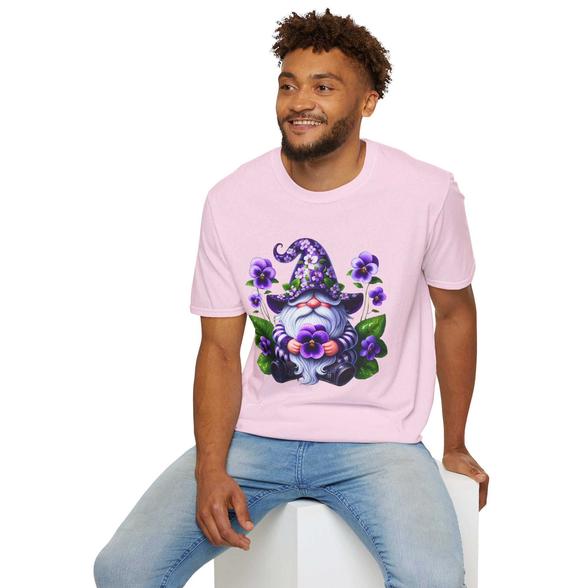 Purple Pansy Garden Gnome T-Shirt