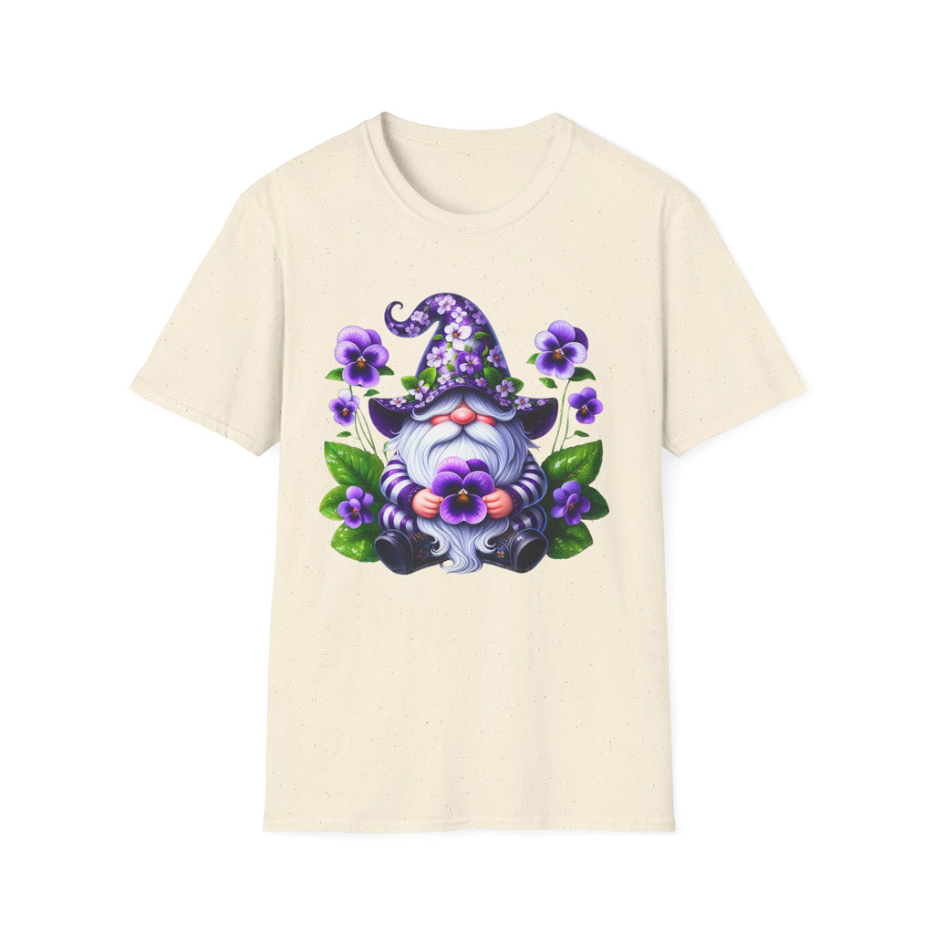 Purple Pansy Garden Gnome T-Shirt