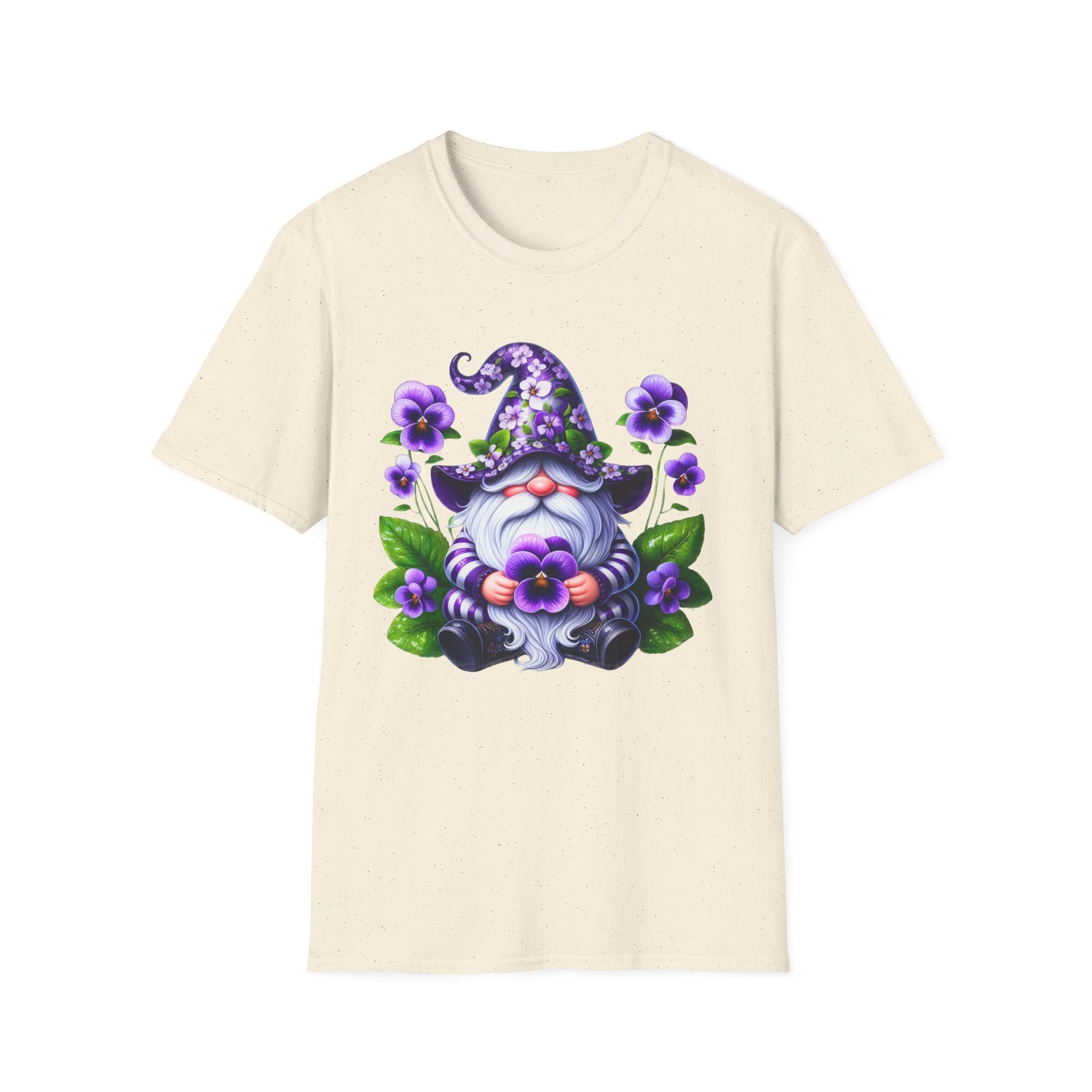 Purple Pansy Garden Gnome T-Shirt