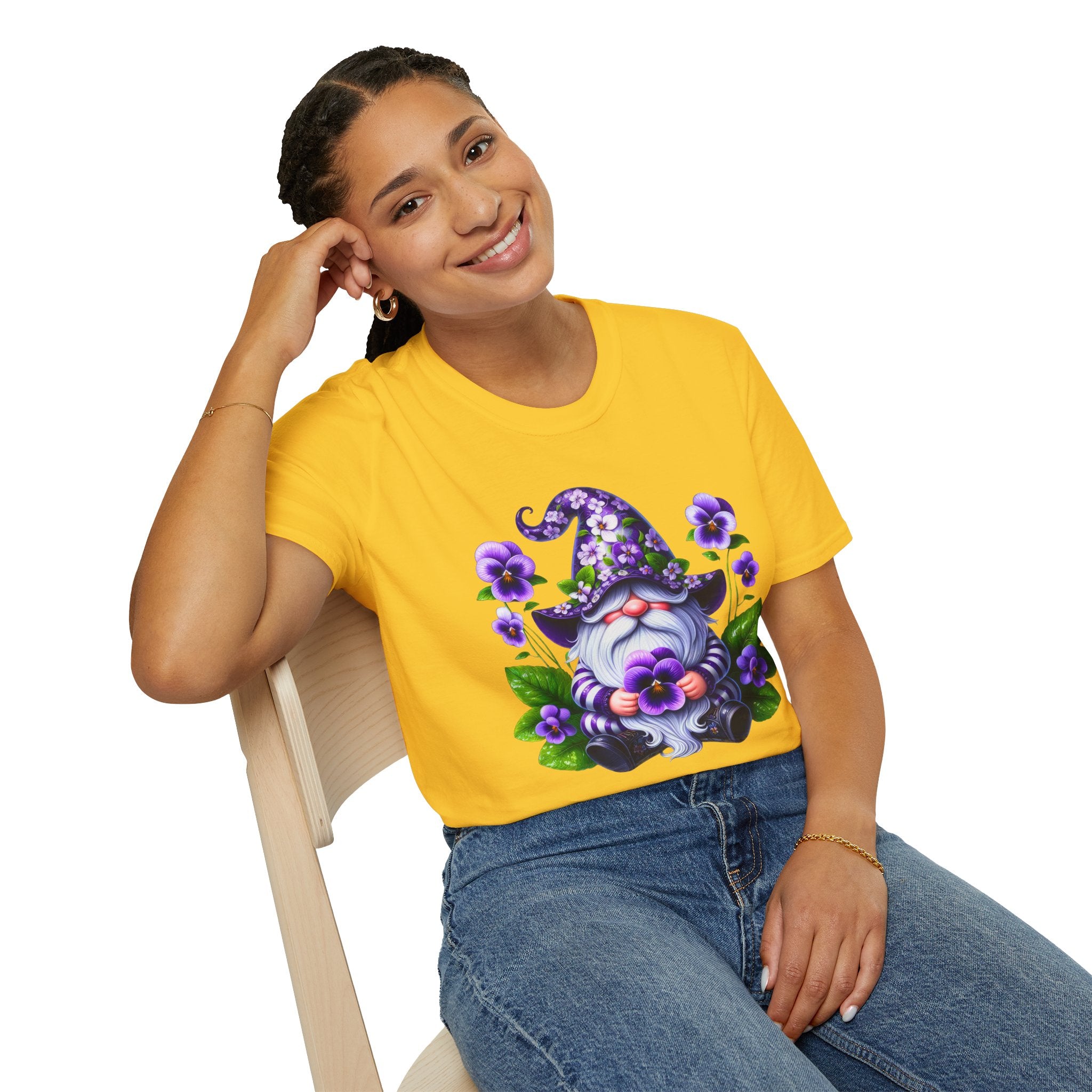 Purple Pansy Garden Gnome T-Shirt