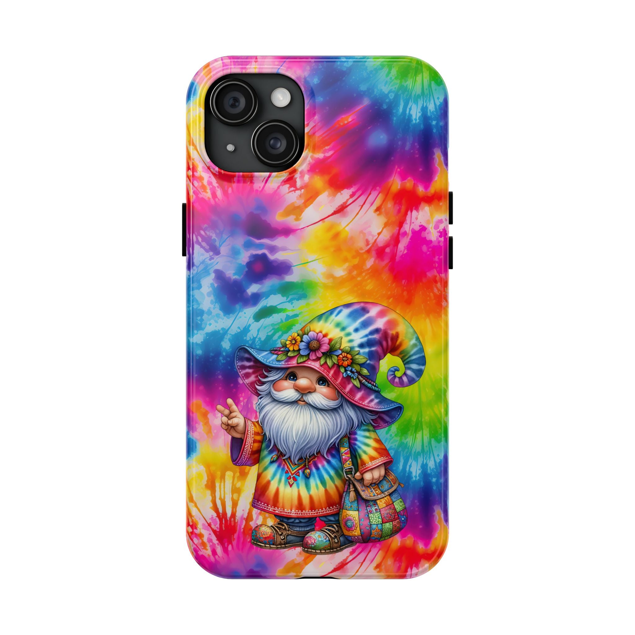 Tie-Dye Gnome Tough Phone Case — Colorful Boho Protective Phone Cover