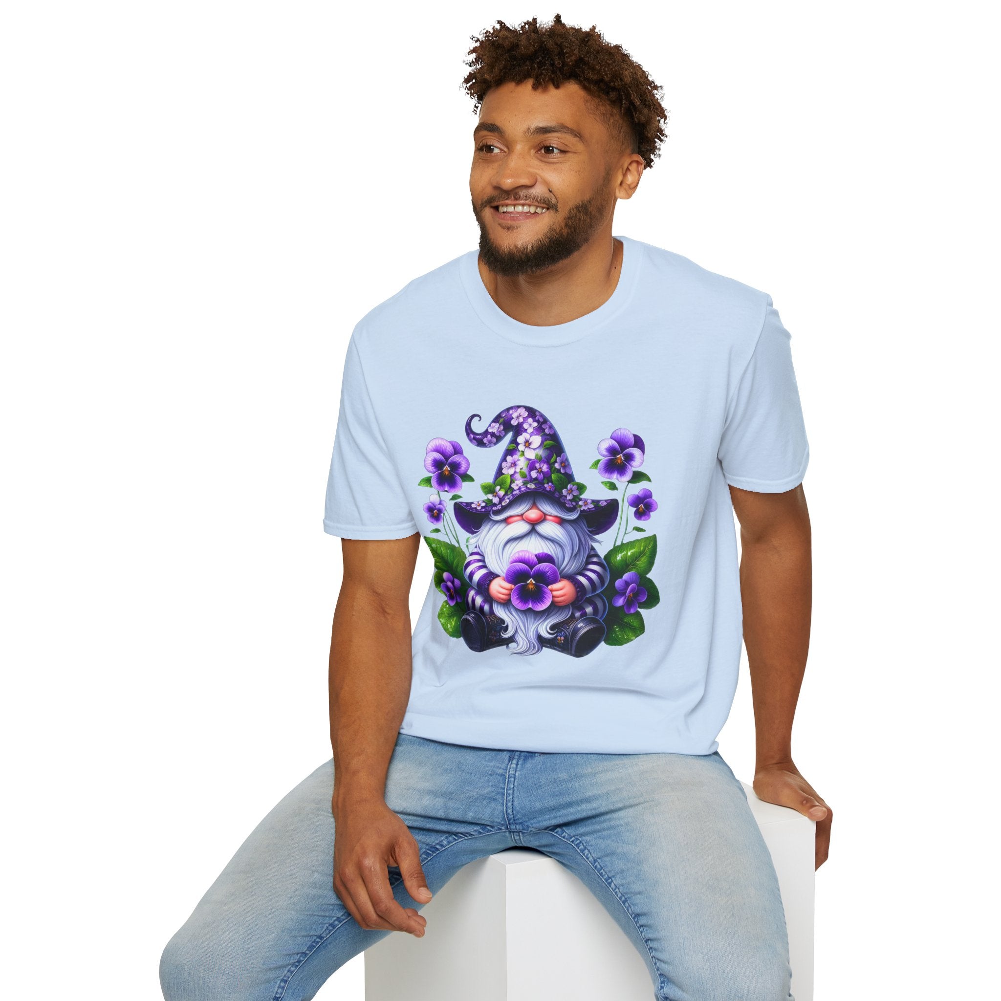 Purple Pansy Garden Gnome T-Shirt