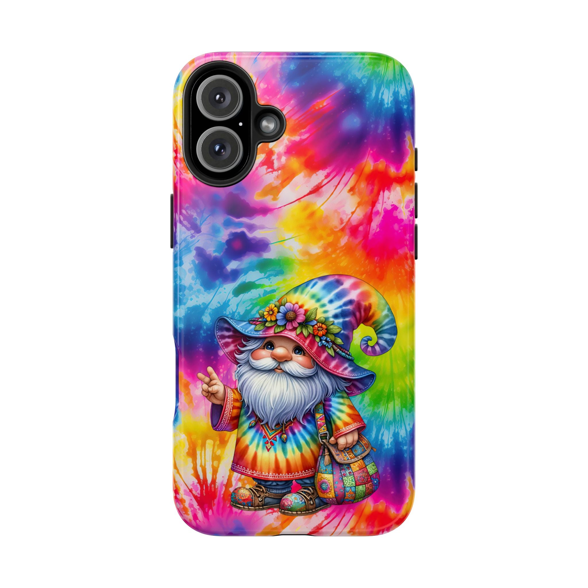 Tie-Dye Gnome Tough Phone Case — Colorful Boho Protective Phone Cover