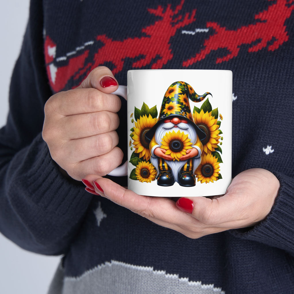Sunflower Witch Ceramic Mug — Autumn Halloween Coffee Cup (11oz, 15oz)