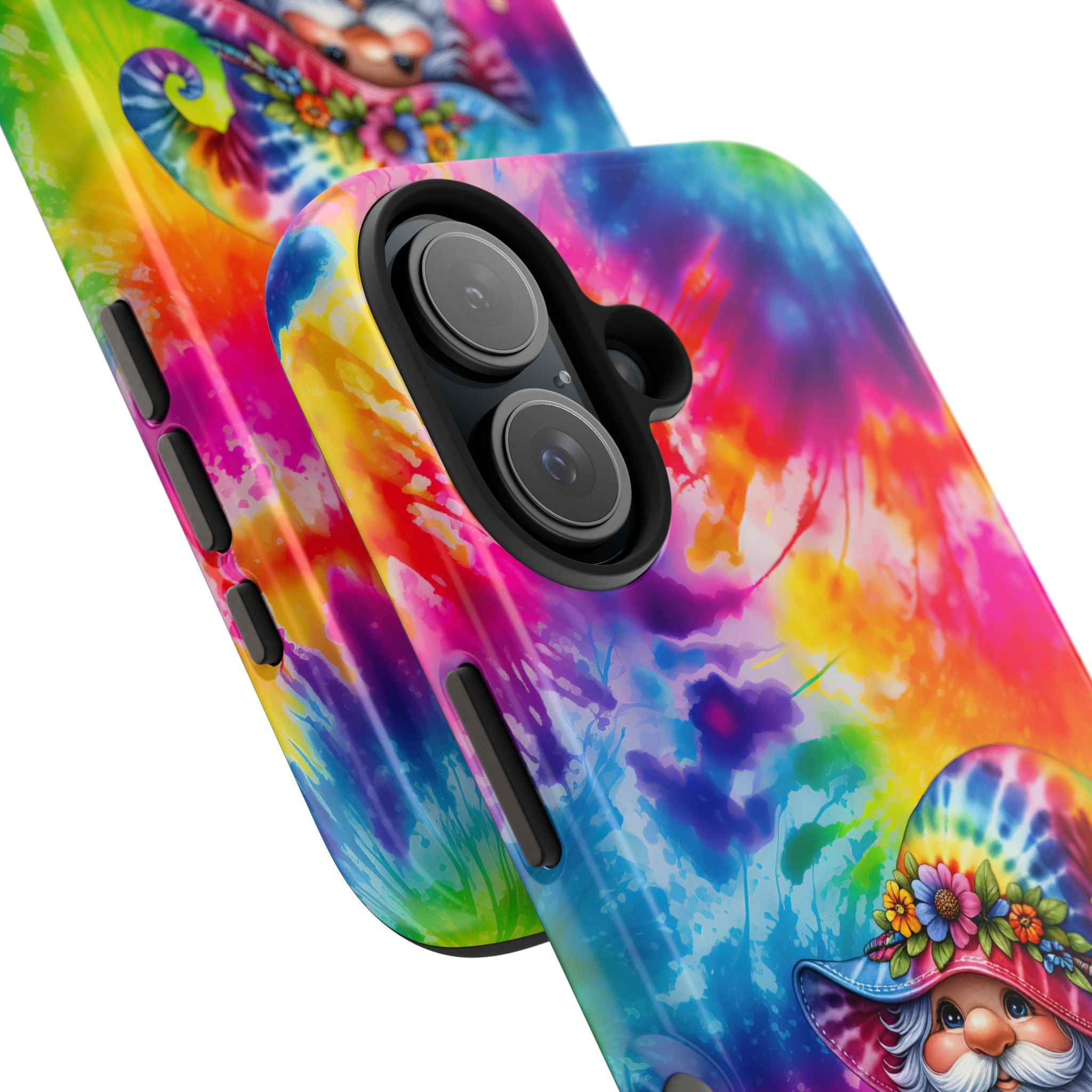 Tie-Dye Gnome Tough Phone Case — Colorful Boho Protective Phone Cover