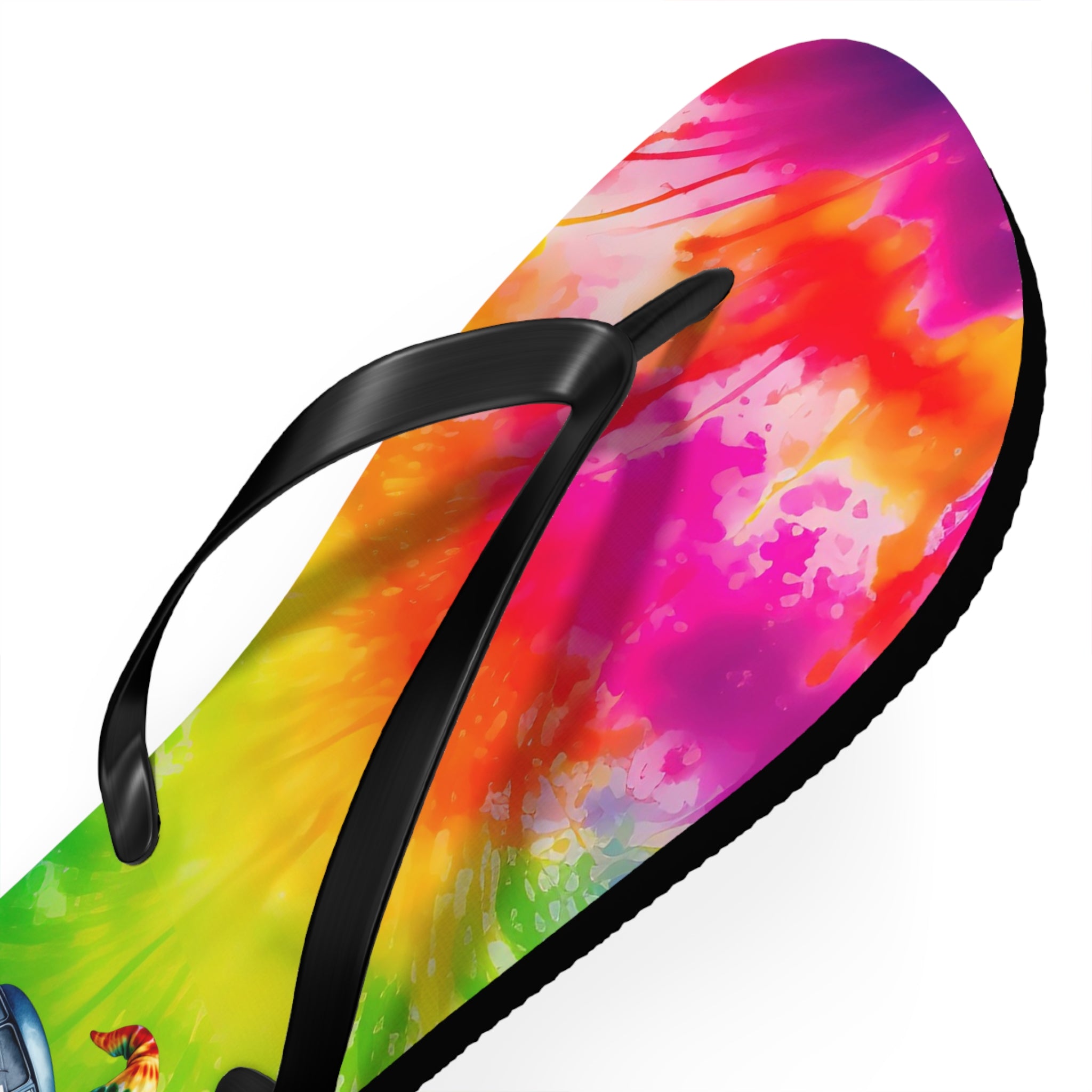 Tie-Dye Gnome Flip Flops — Colorful Summer Beach Sandals