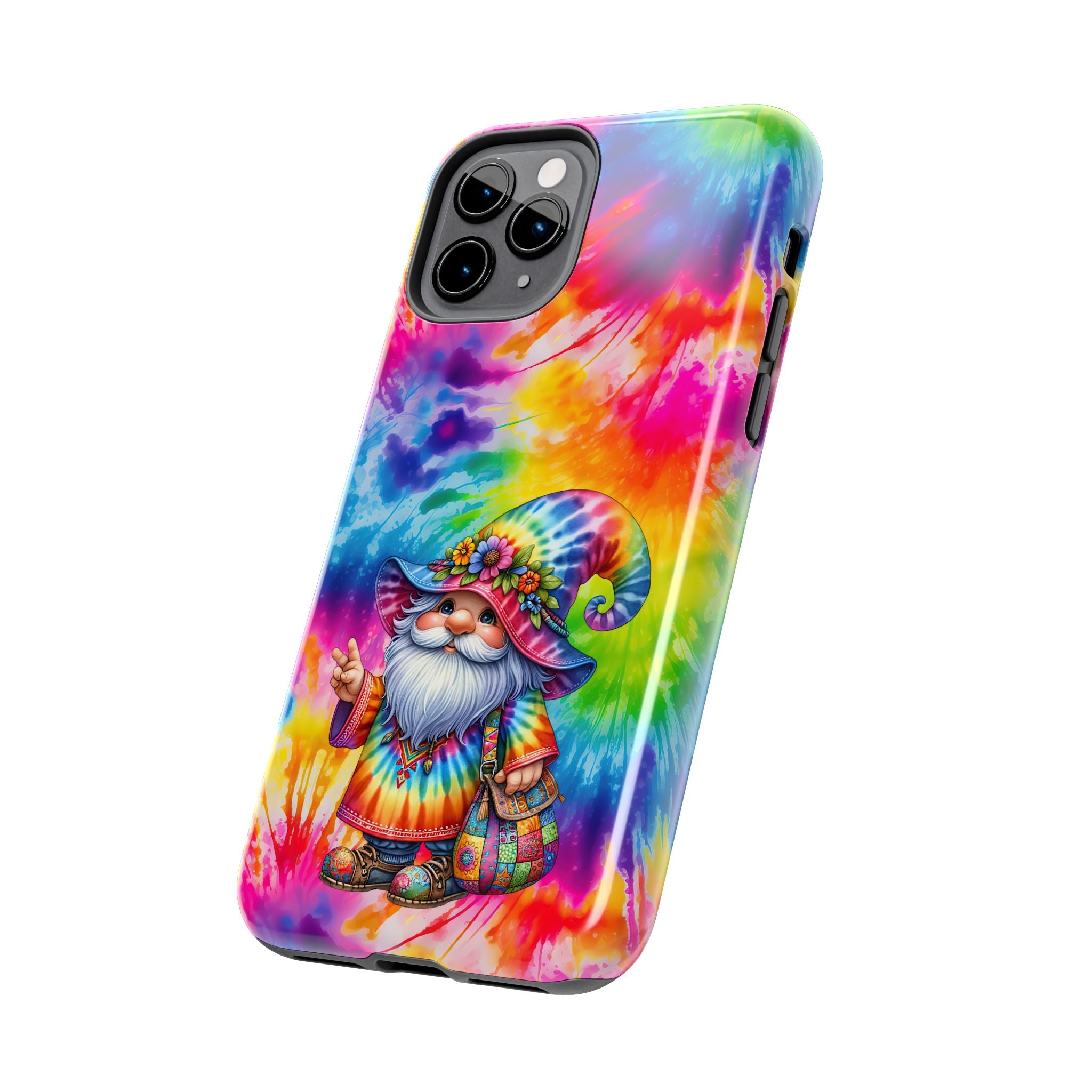 Tie-Dye Gnome Tough Phone Case — Colorful Boho Protective Phone Cover