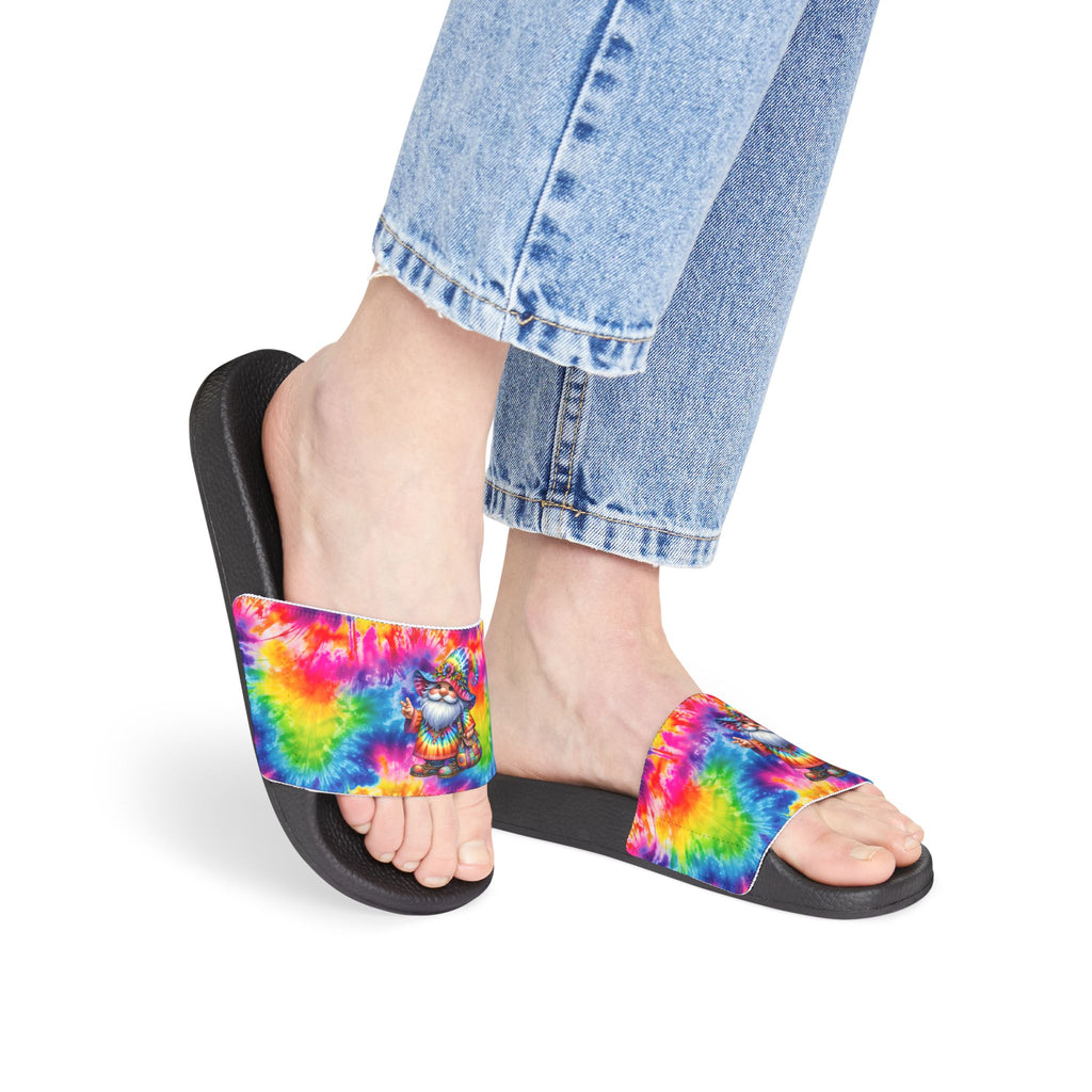Tie-Dye Skull Slide Sandals — Women’s Removable‑Strap Casual Slides