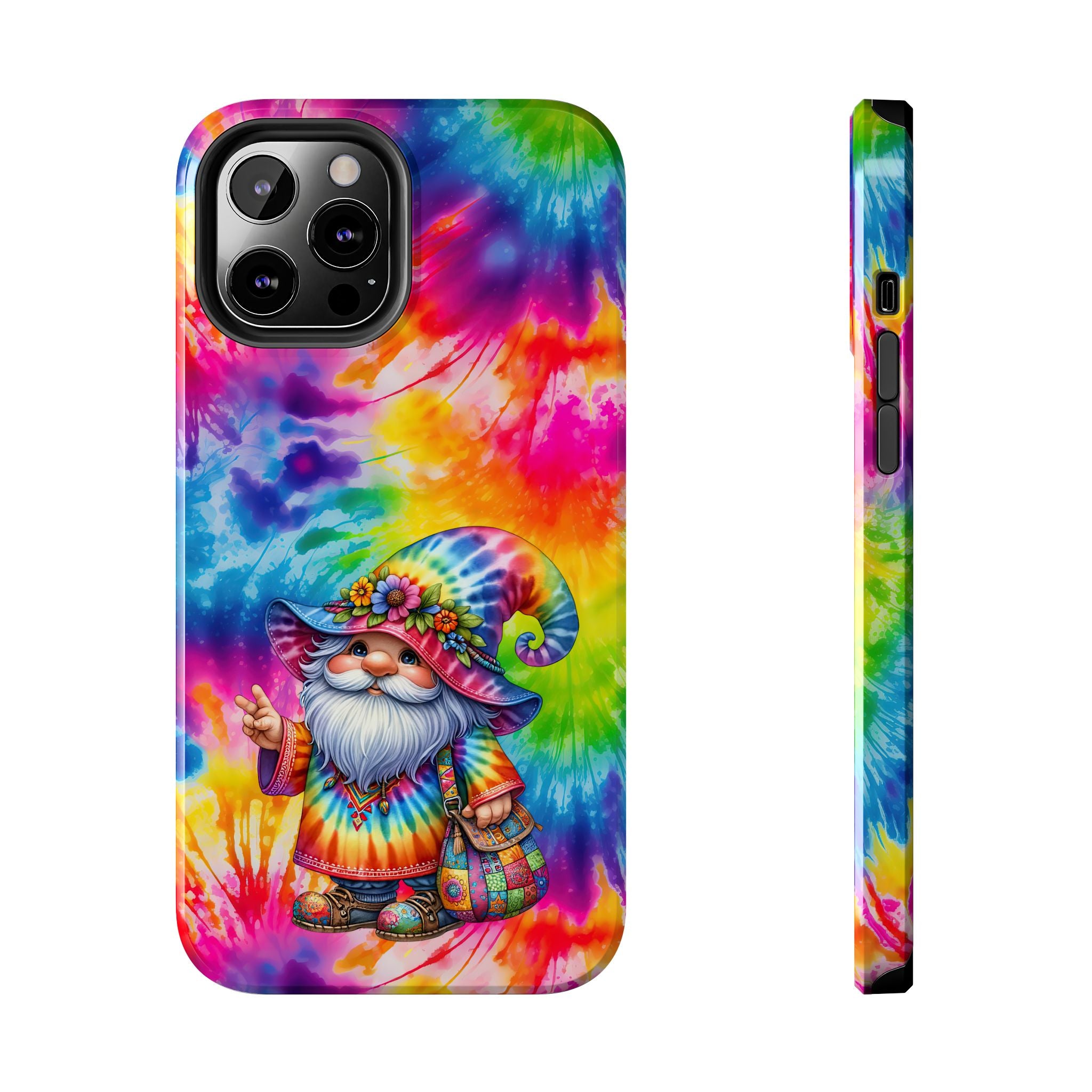 Tie-Dye Gnome Tough Phone Case — Colorful Boho Protective Phone Cover