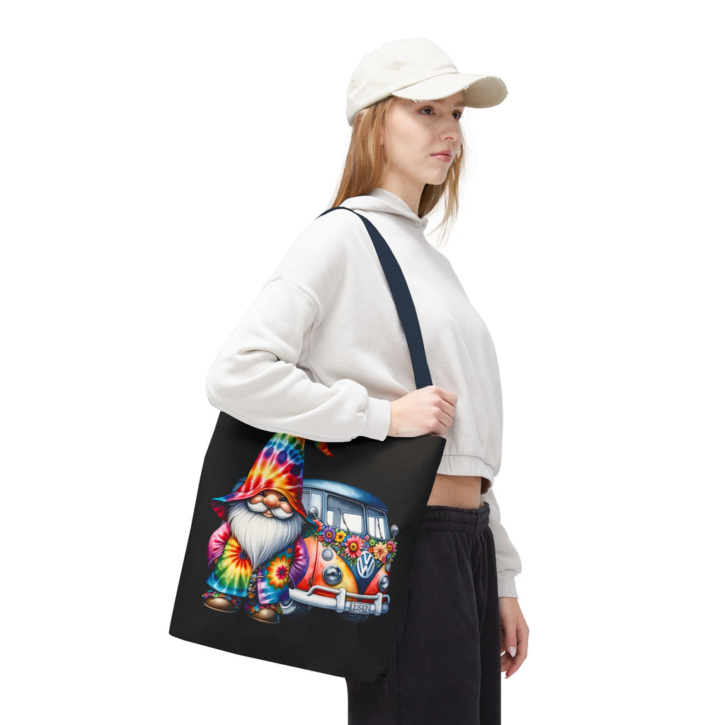 Tie-Dye Gnome Tote Bag — Hippie Van Floral Boho Market Tote