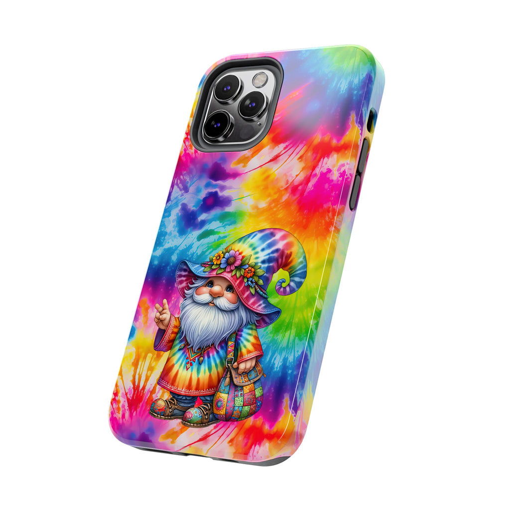 Tie-Dye Gnome Tough Phone Case — Colorful Boho Protective Phone Cover
