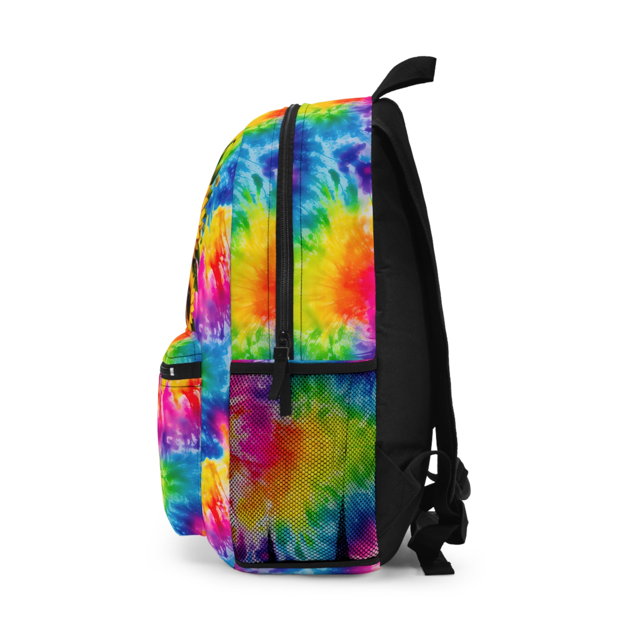 Tie-Dye Sunflower Gnome Backpack - Colorful Boho School Bag