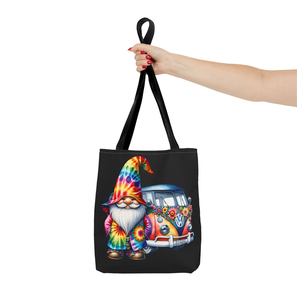 Tie-Dye Gnome Tote Bag — Hippie Van Floral Boho Market Tote