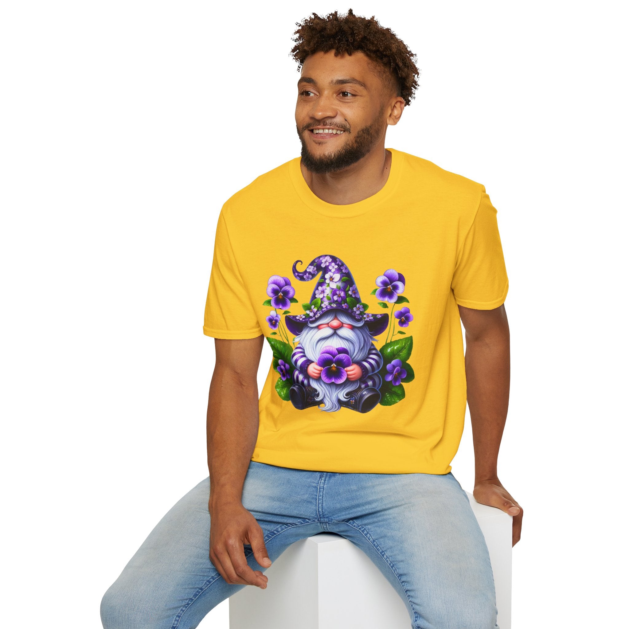 Purple Pansy Garden Gnome T-Shirt