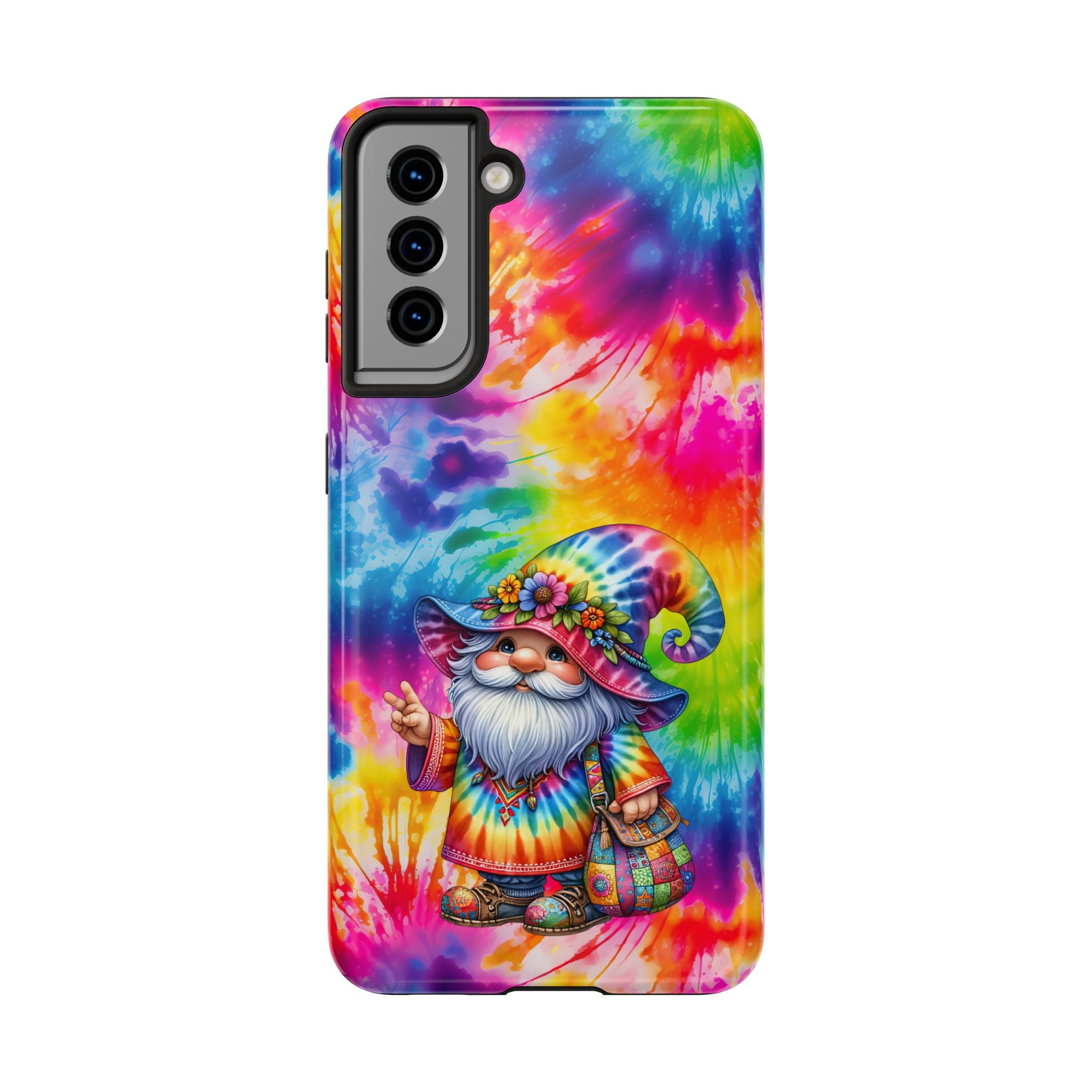 Tie-Dye Gnome Tough Phone Case — Colorful Boho Protective Phone Cover