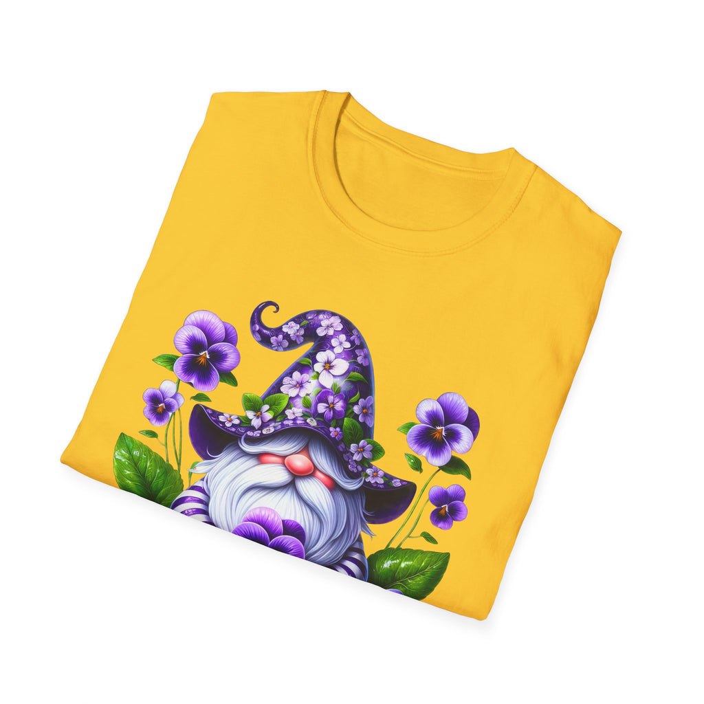 Purple Pansy Garden Gnome T-Shirt