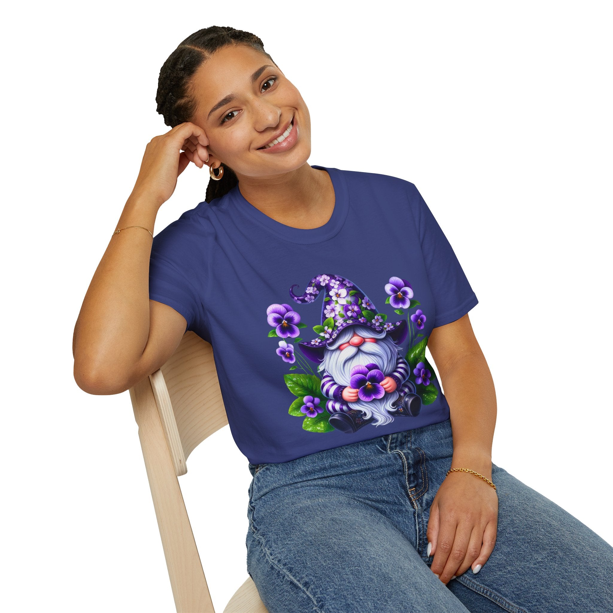 Purple Pansy Garden Gnome T-Shirt