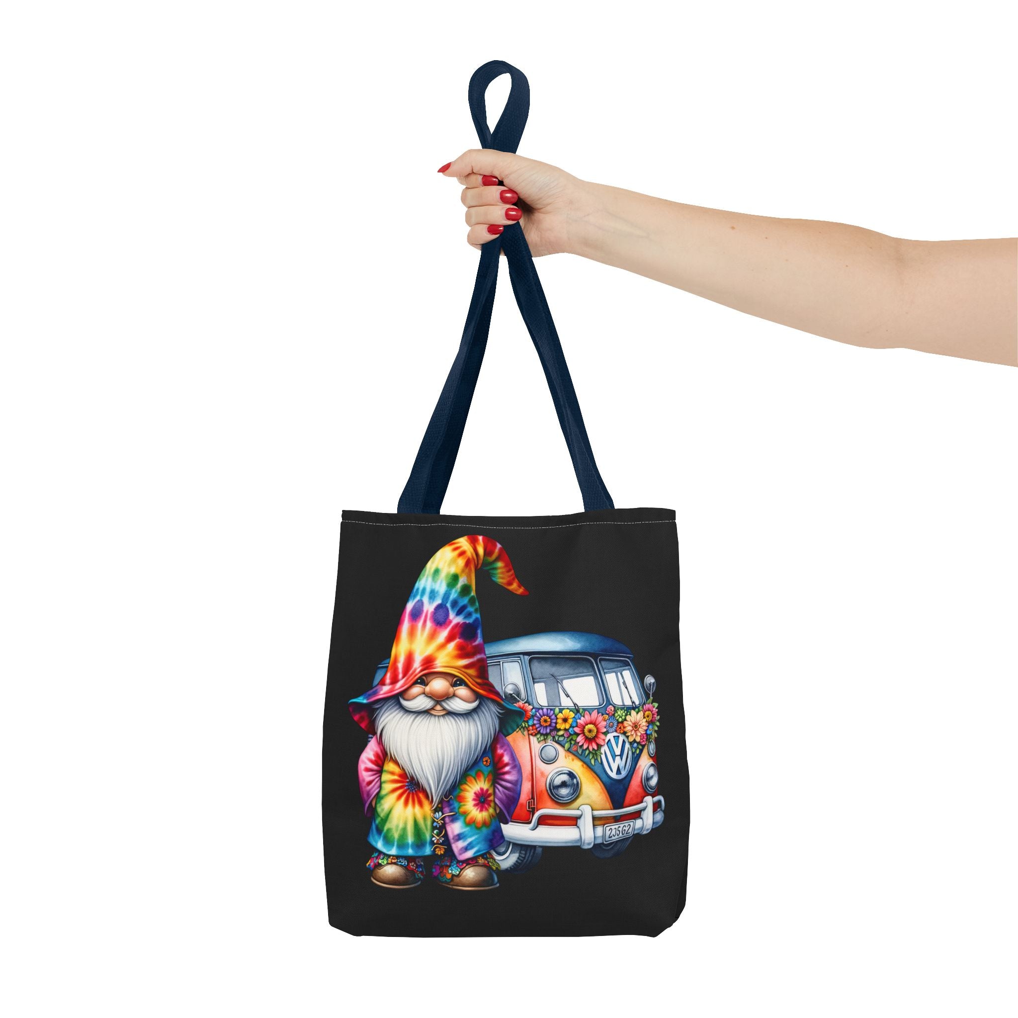 Tie-Dye Gnome Tote Bag — Hippie Van Floral Boho Market Tote