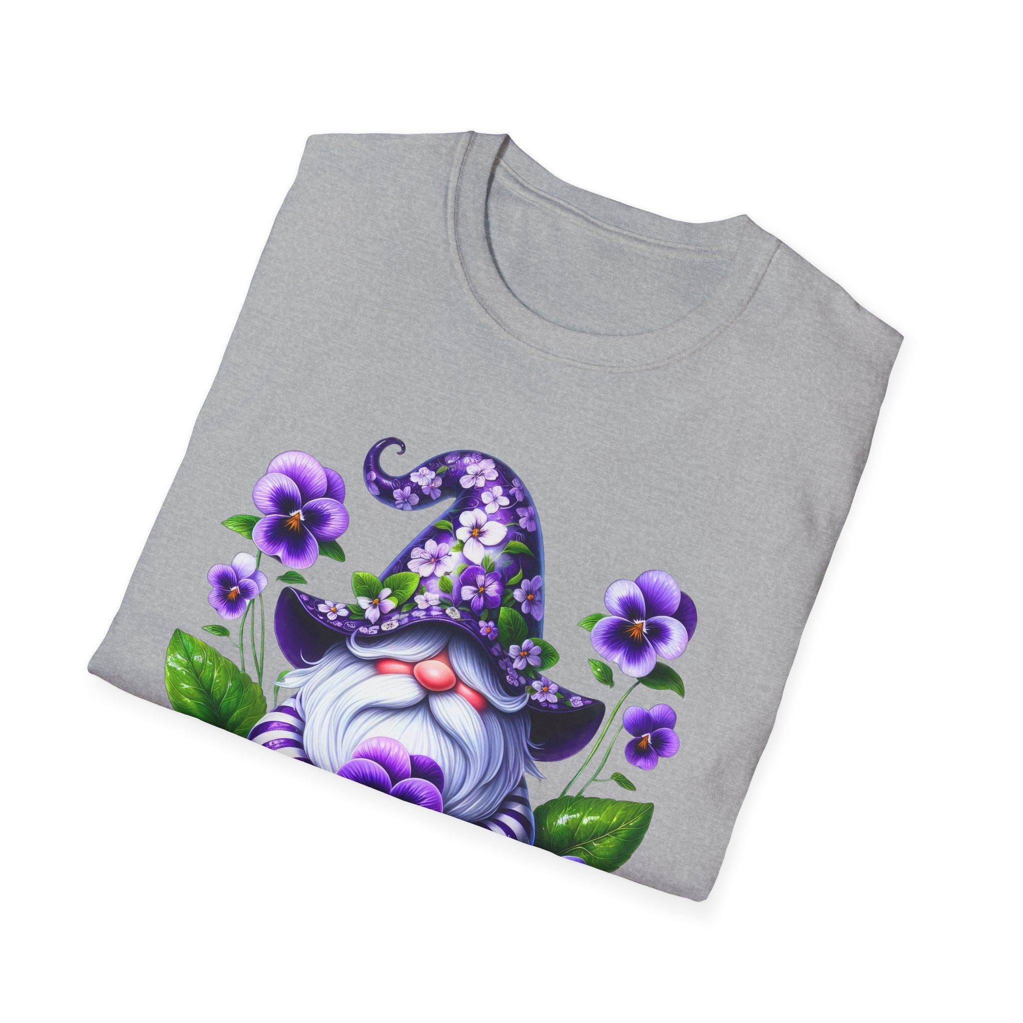 Purple Pansy Garden Gnome T-Shirt