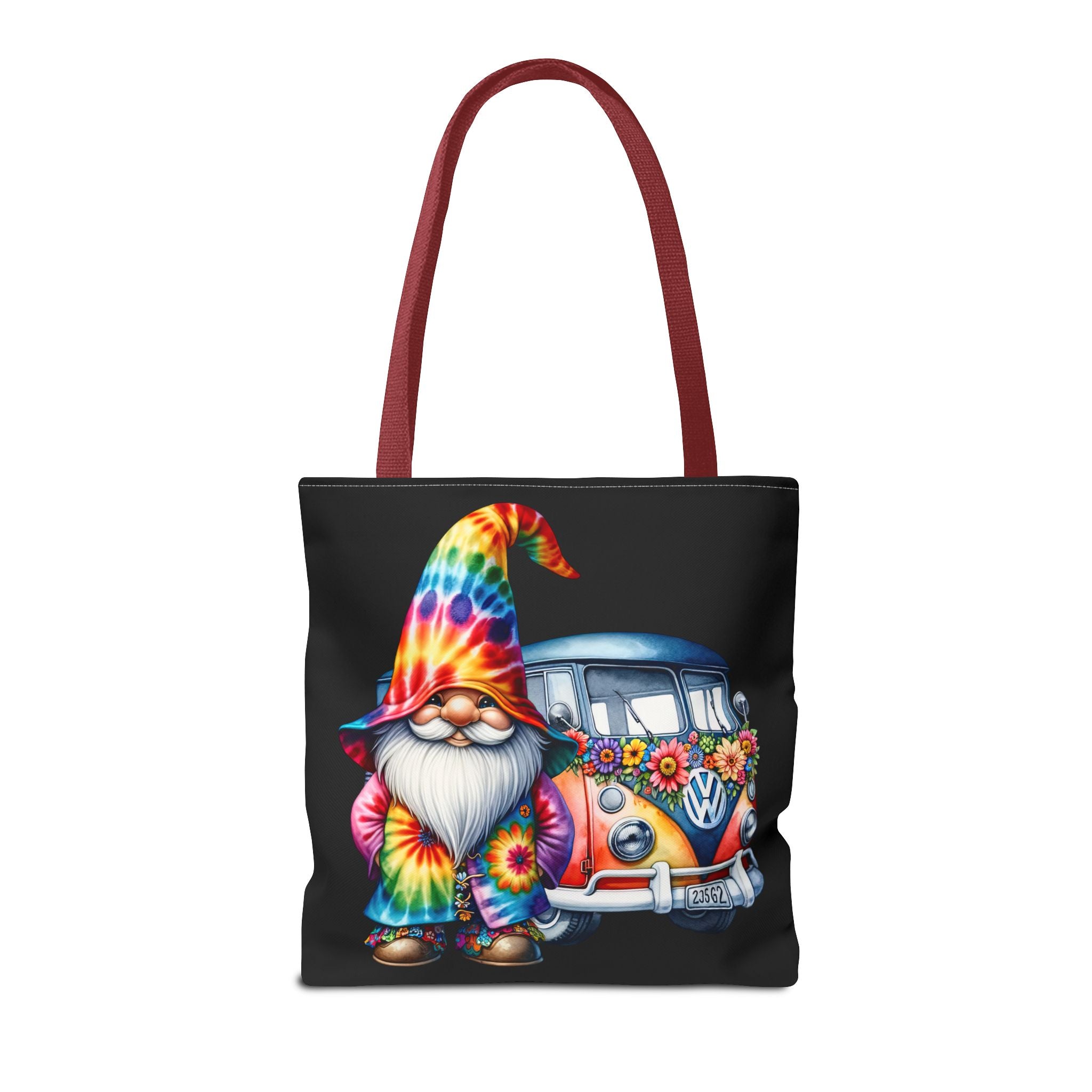 Tie-Dye Gnome Tote Bag — Hippie Van Floral Boho Market Tote