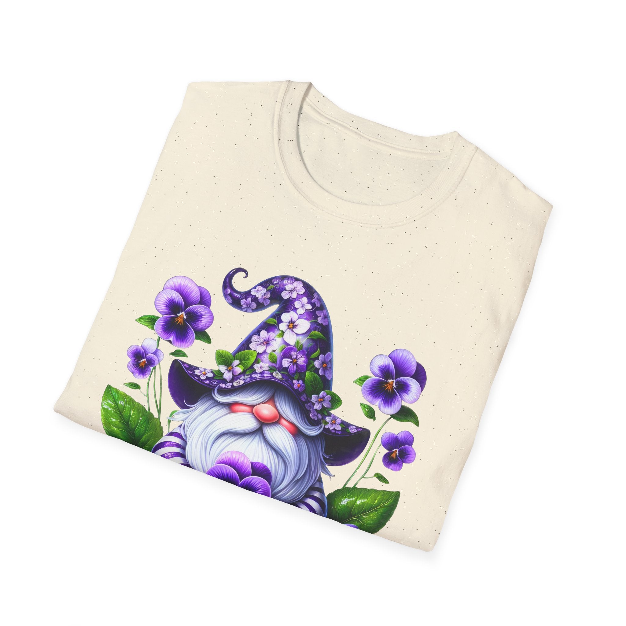 Purple Pansy Garden Gnome T-Shirt